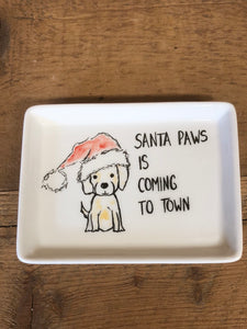 Santa Paws is Coming to Town Ceramic Trinket Dish