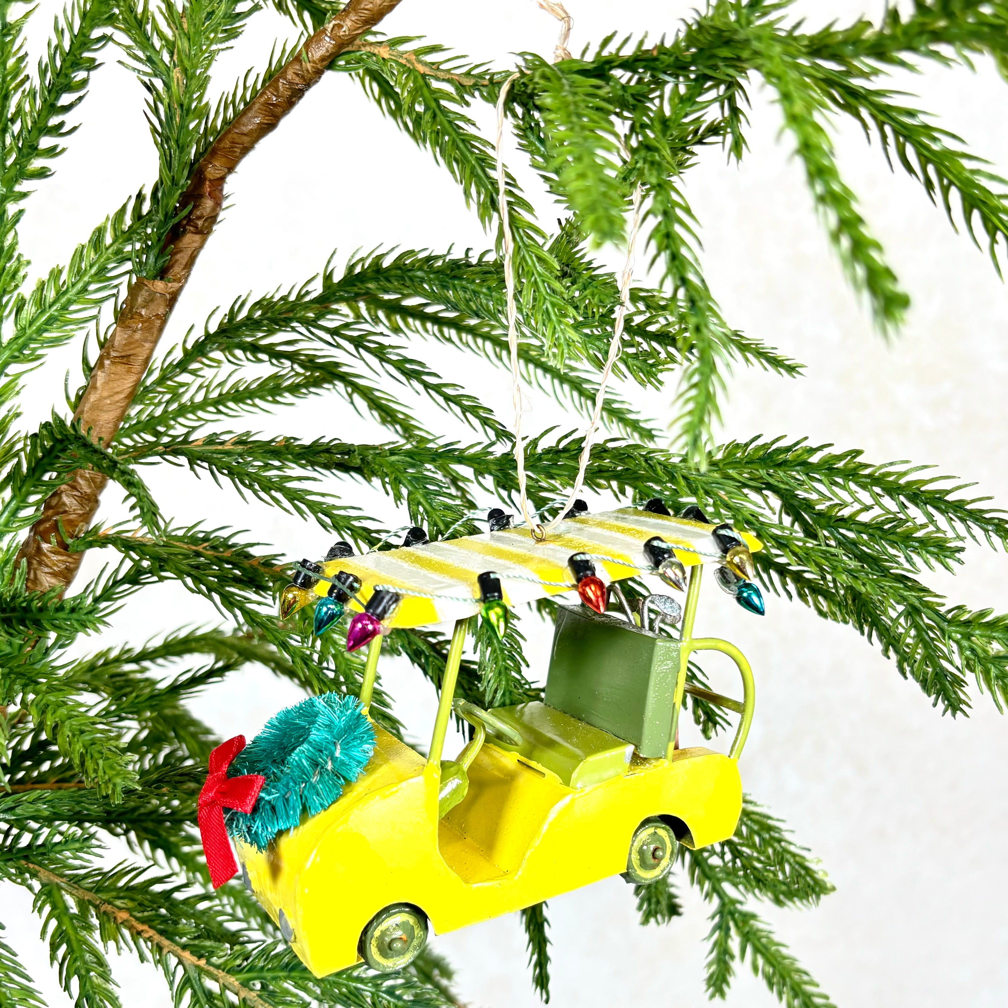 Vintage Golf Cart Metal Ornament