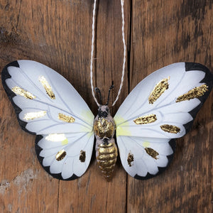 Moth with Gold Markings Paper Mache Ornament
