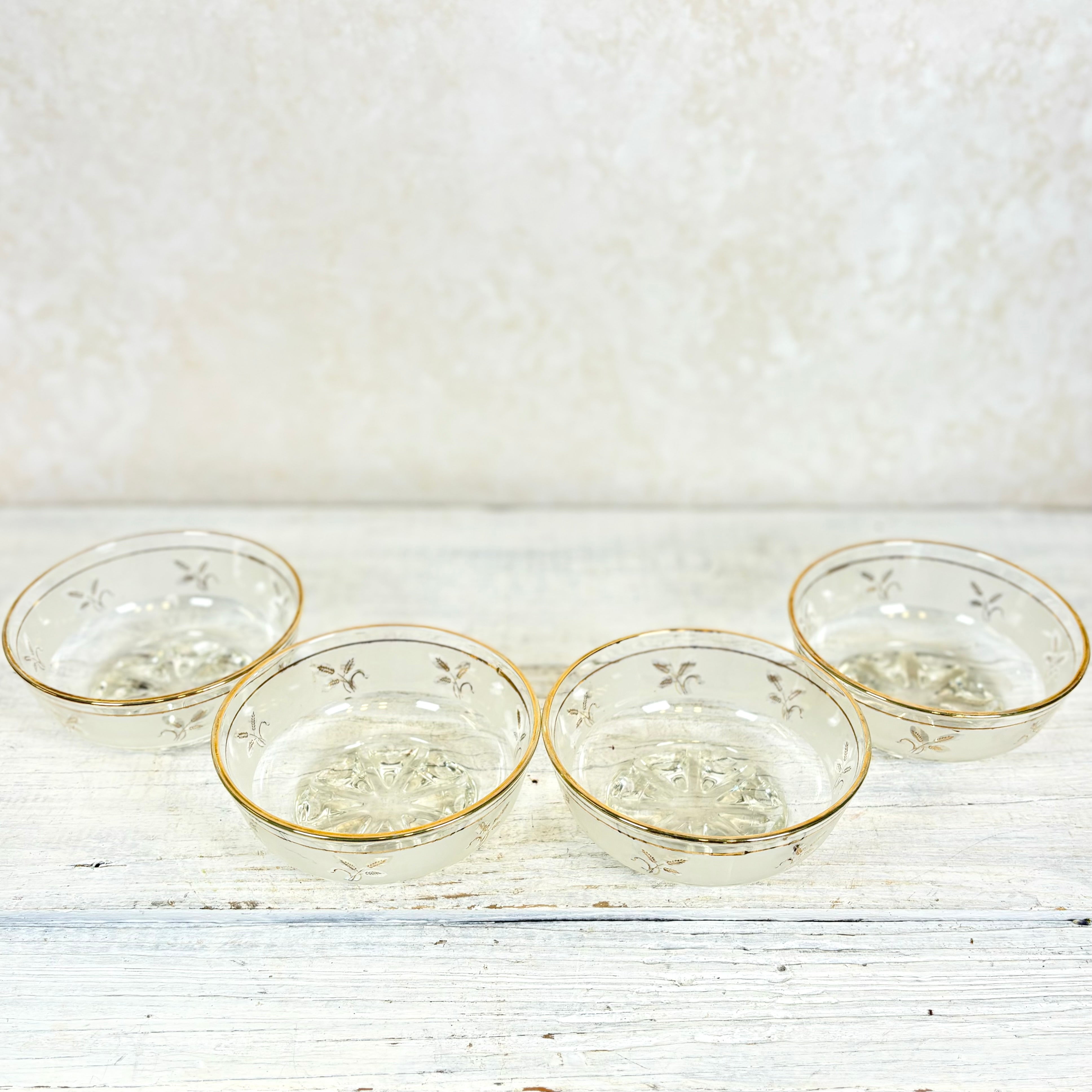 Vintage Glass Dessert Bowls Set of Four