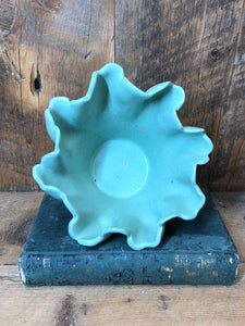 Fenton 1940's Blue Glass Bowl with Ruffled Edge
