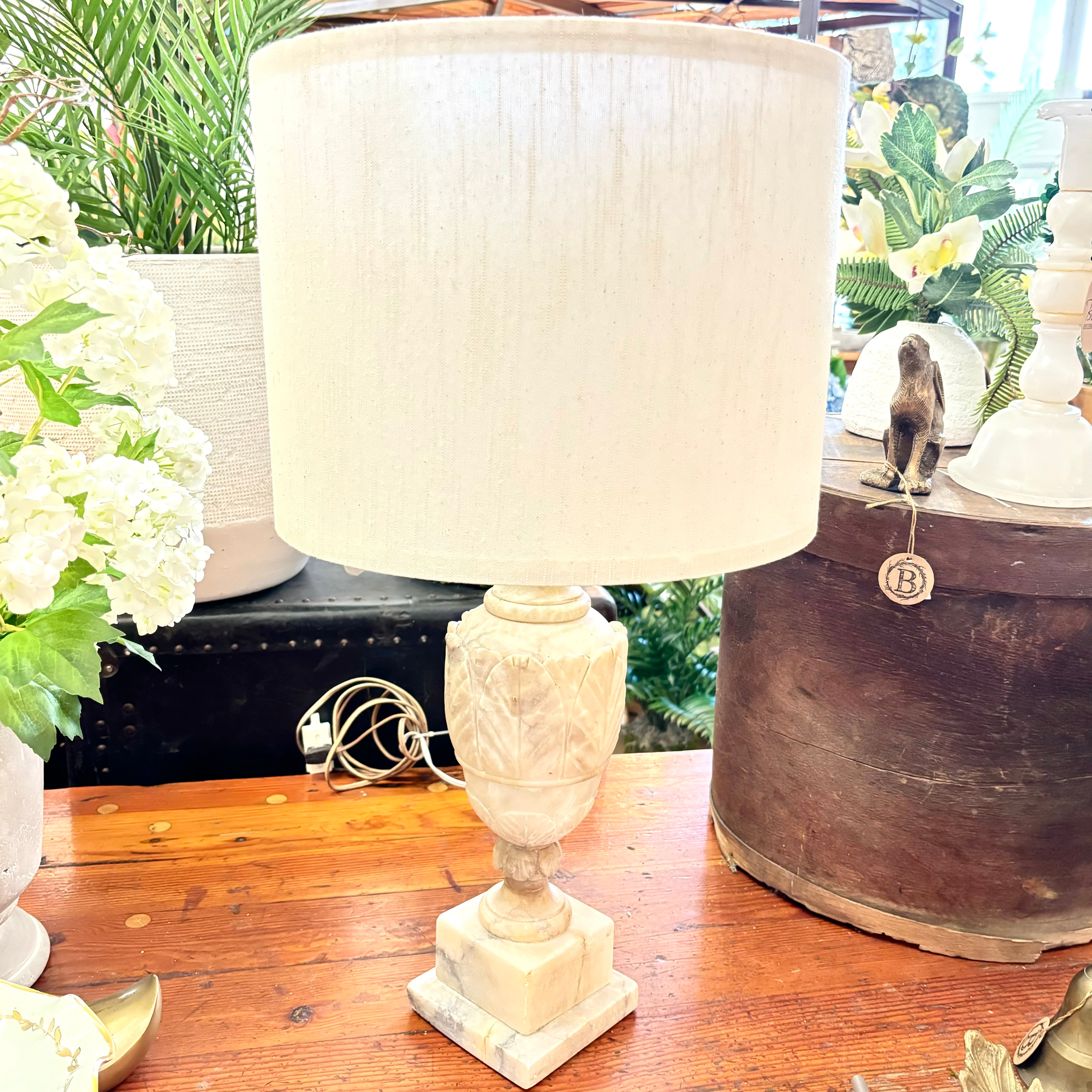 Large 1930s Alabaster Art Deco Lamp