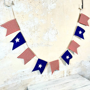 Canvas Bunting Flags Red White Blue