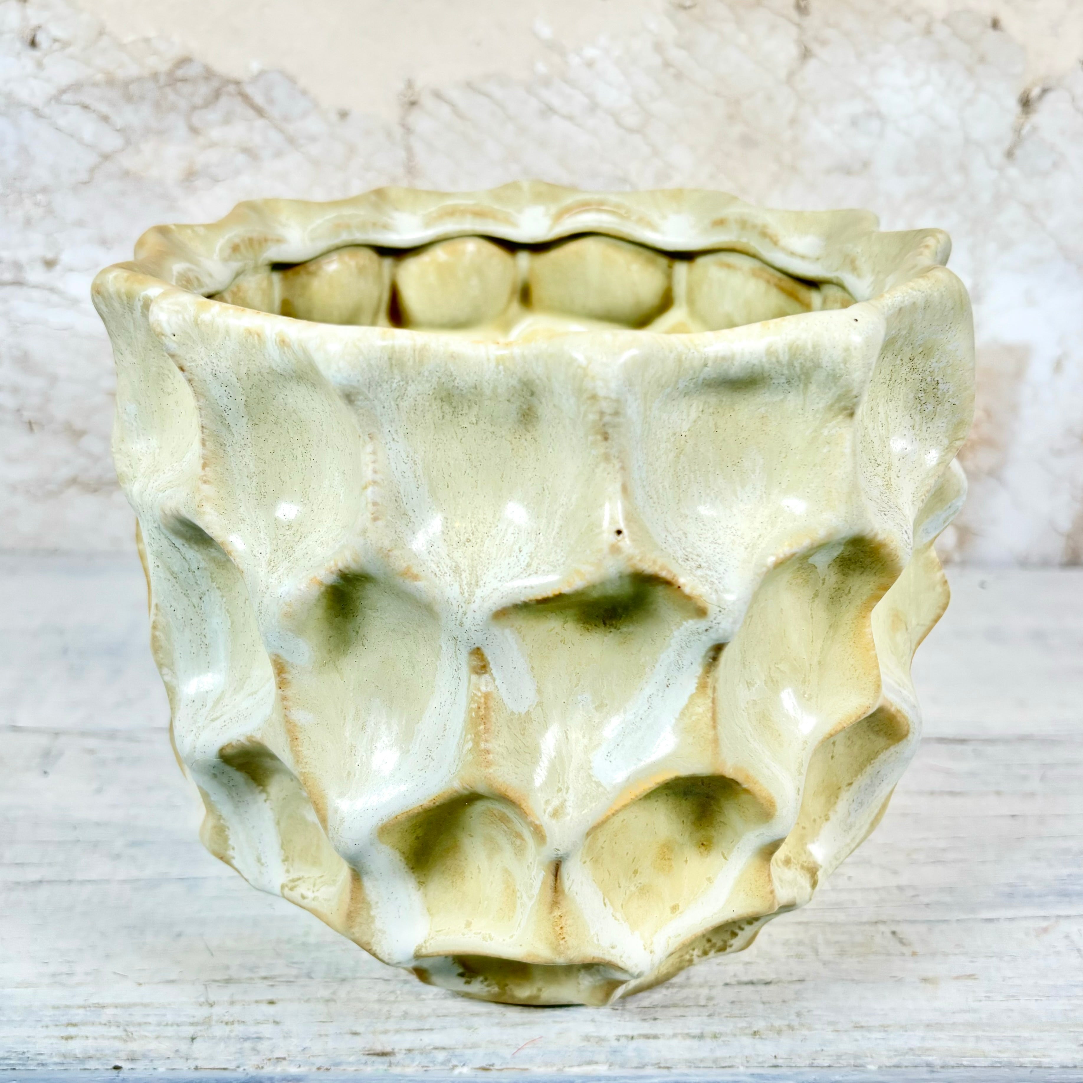 Ceramic Honeycombed Pot Cream