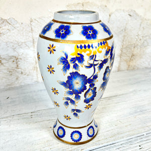 Vintage Blue and Gold Chinese Vase