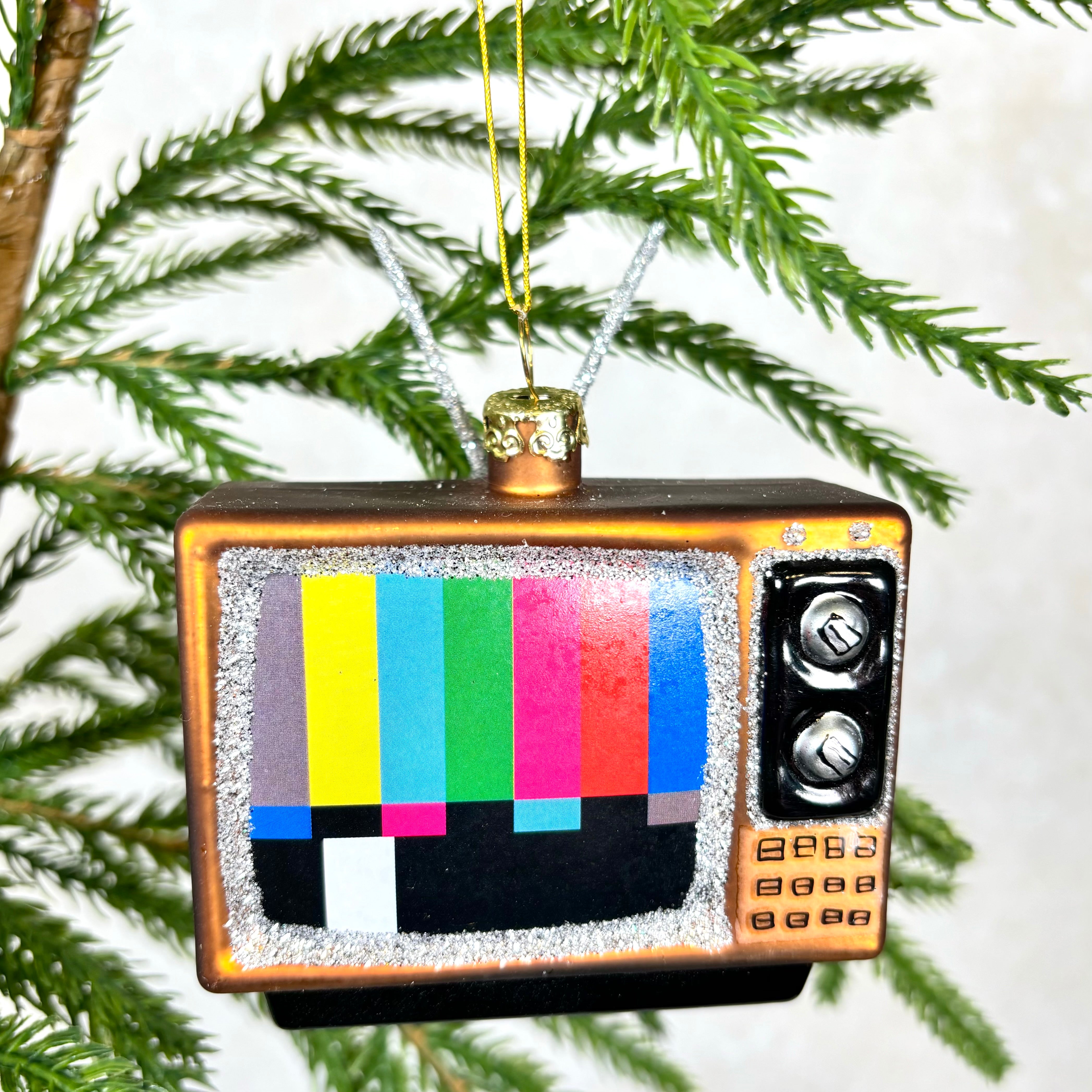 Vintage Television Glass Ornament