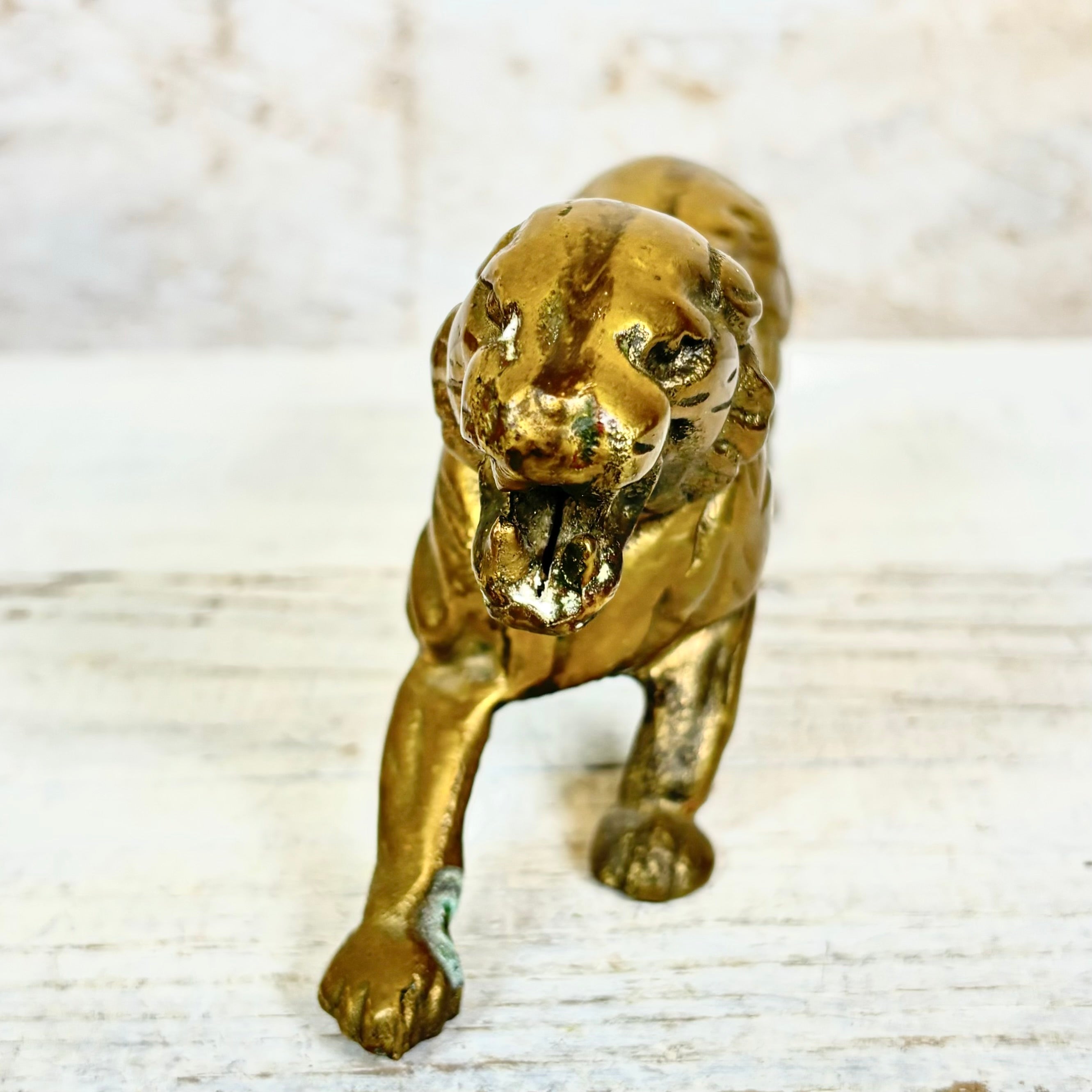 Vintage Brass Tiger Figurine