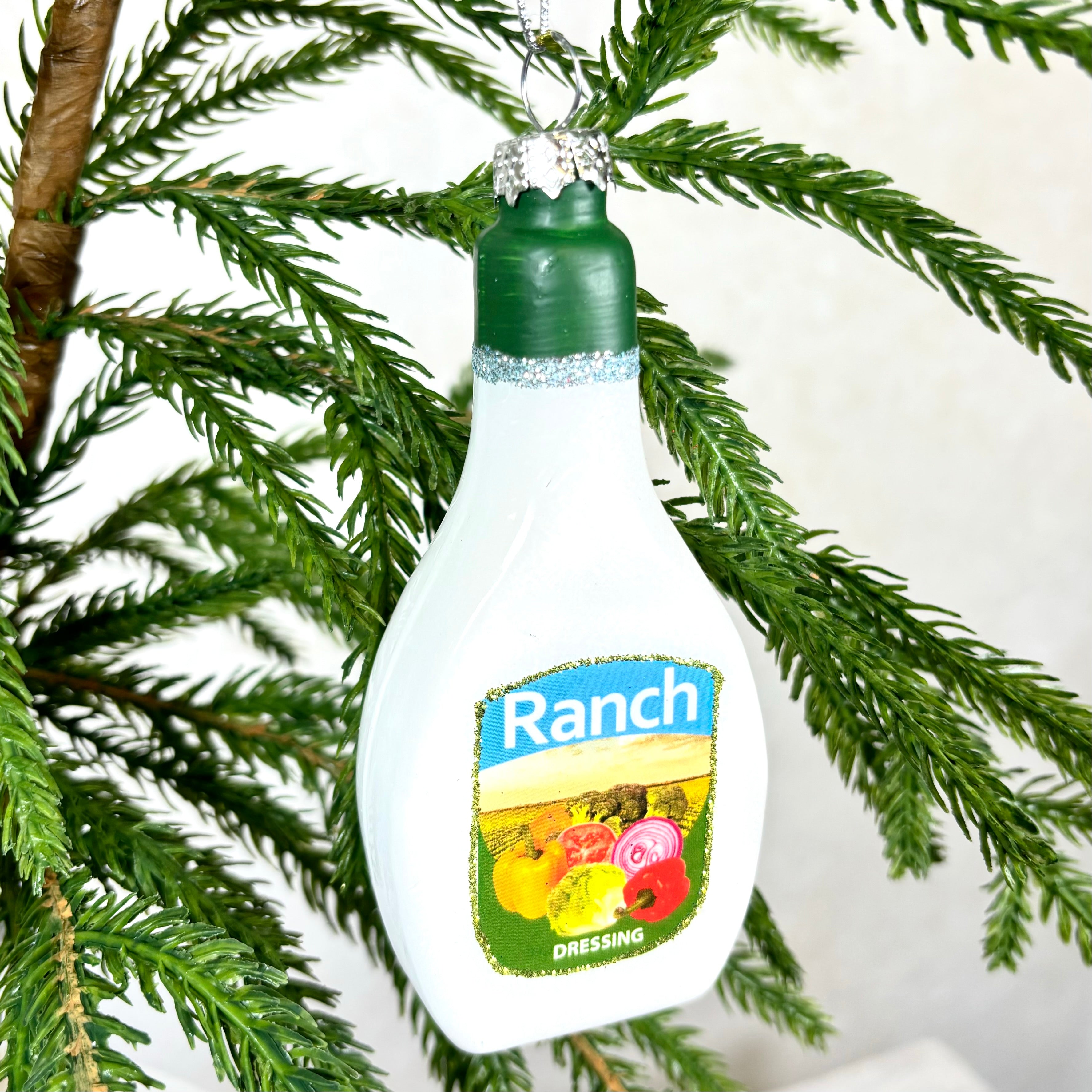 Ranch Salad Dressing Glass Ornament