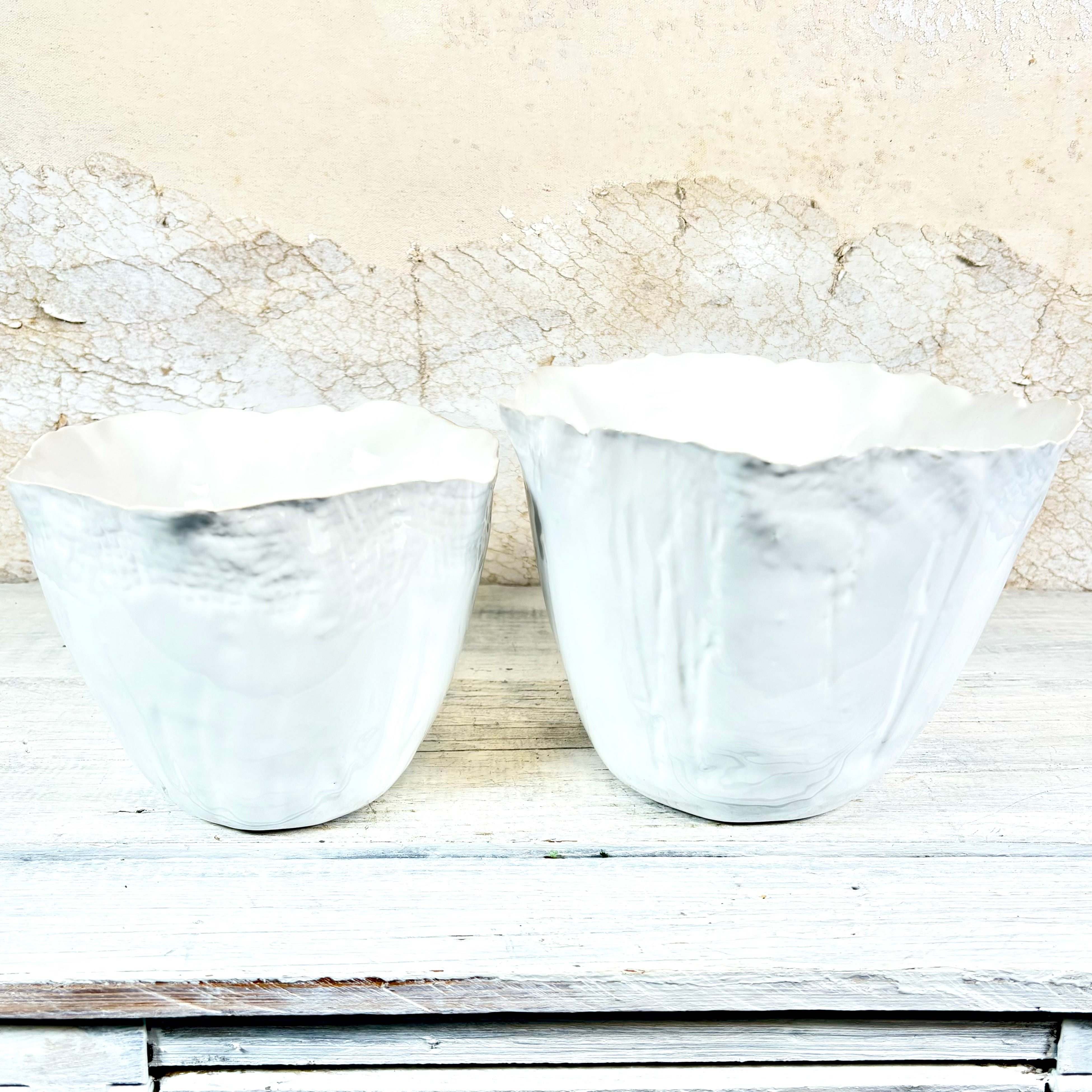 Ceramic Pot White Shiny Large