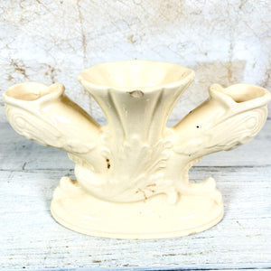 MCM Three-Hole Cream Flower Vase