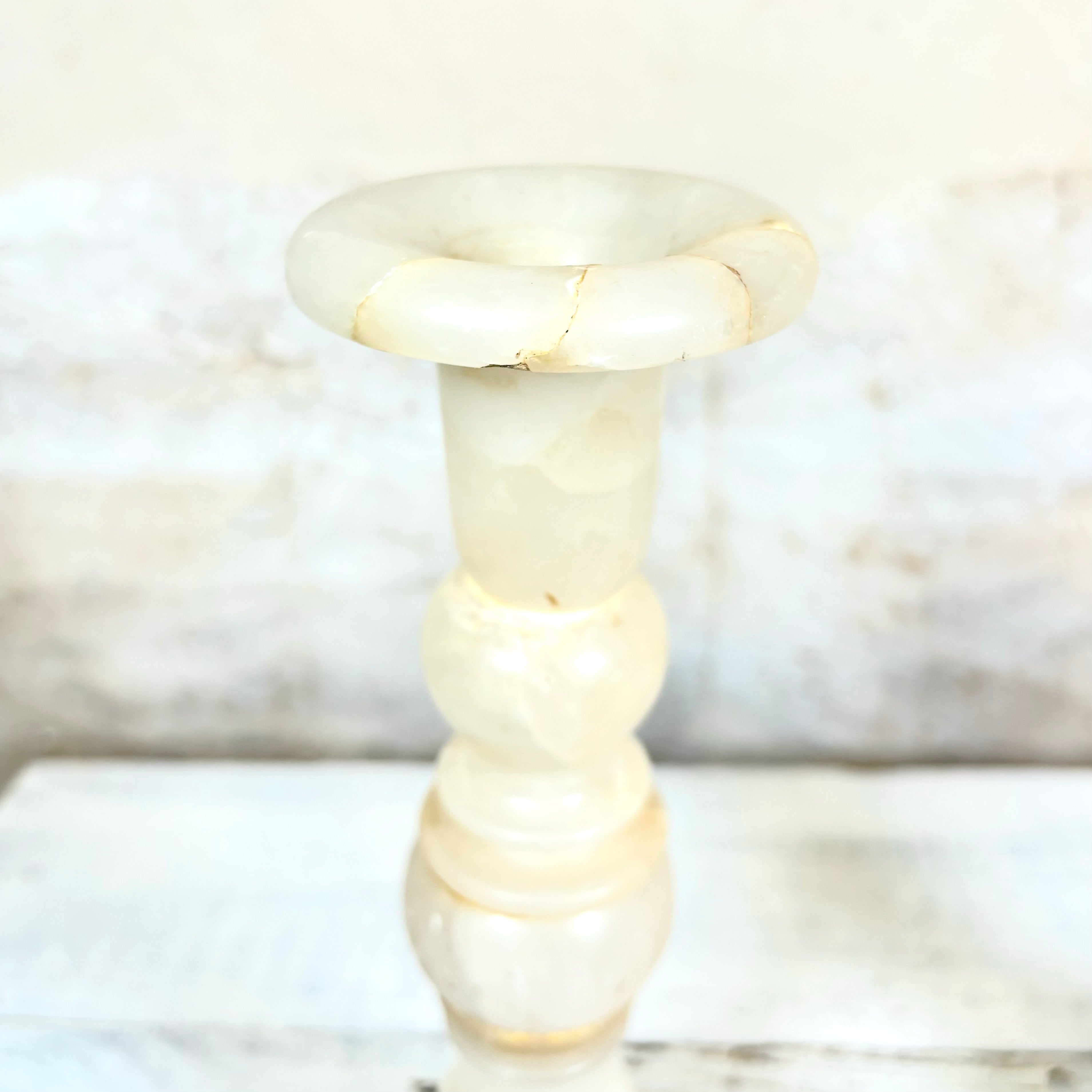 Pair of Vintage Marble Candlestick Holders