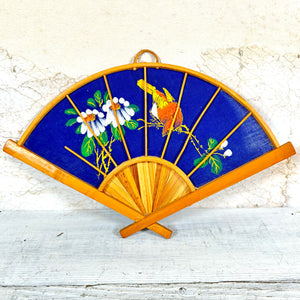 Vintage Painted Royal Blue Fan