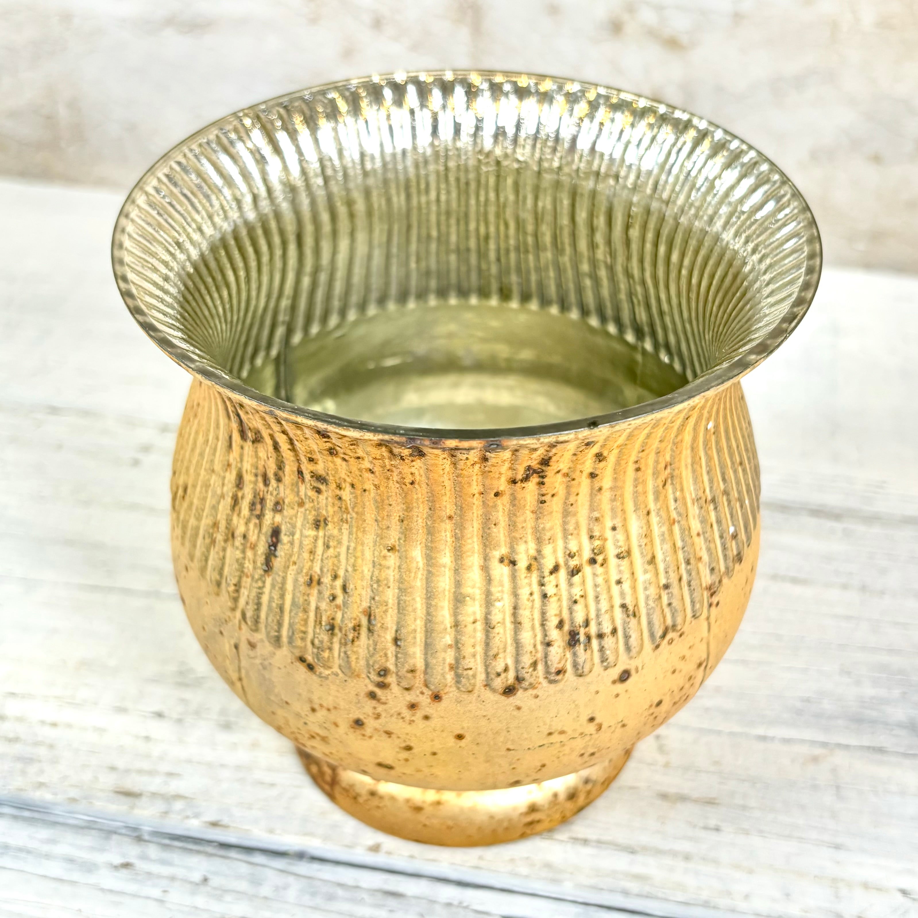 Footed Glass Bowl Gold