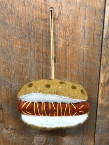 Felt Wool Handmade Hot Dog Ornament