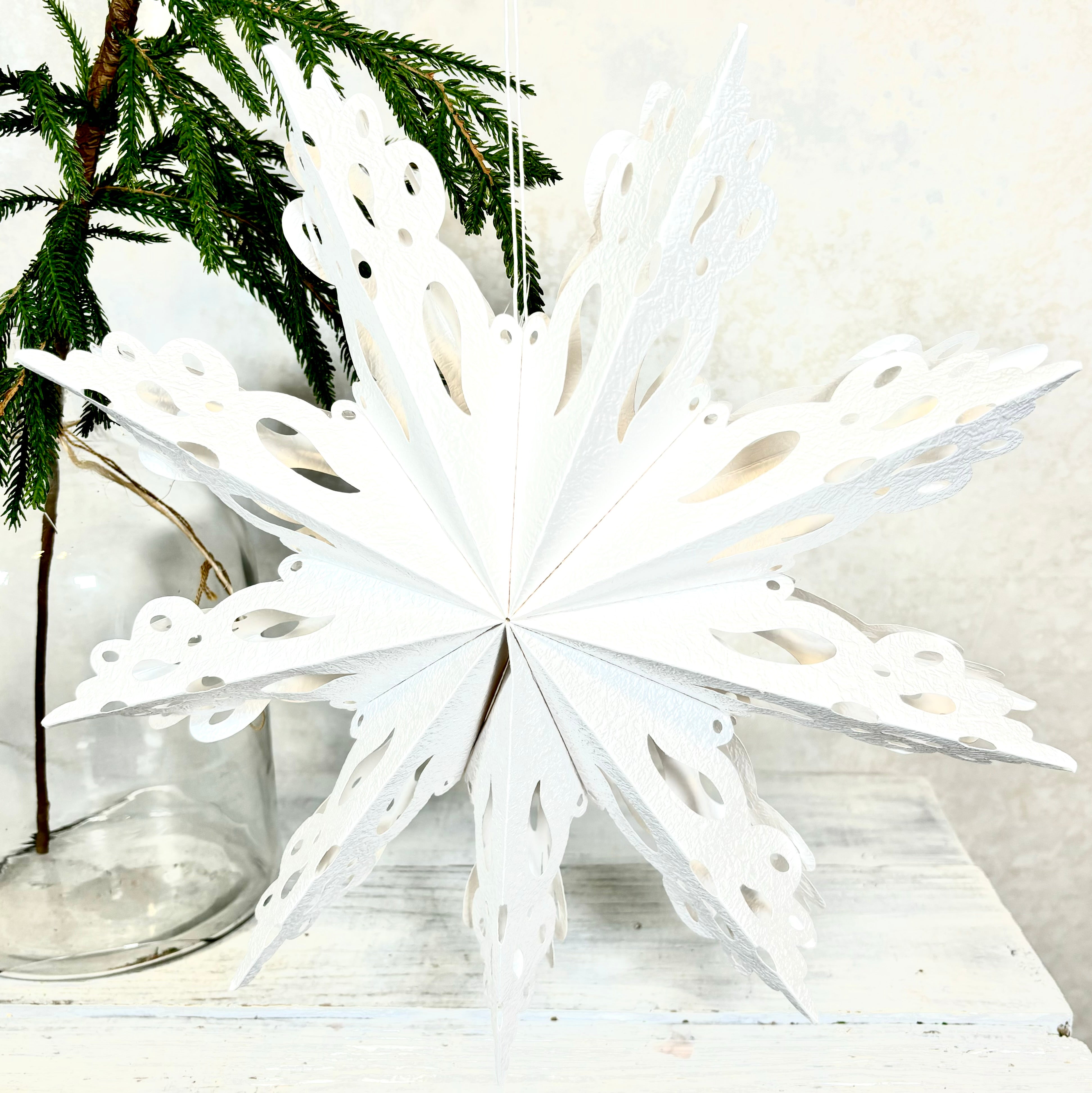 Fold Paper Cut Out Flower Snowflake Ornament