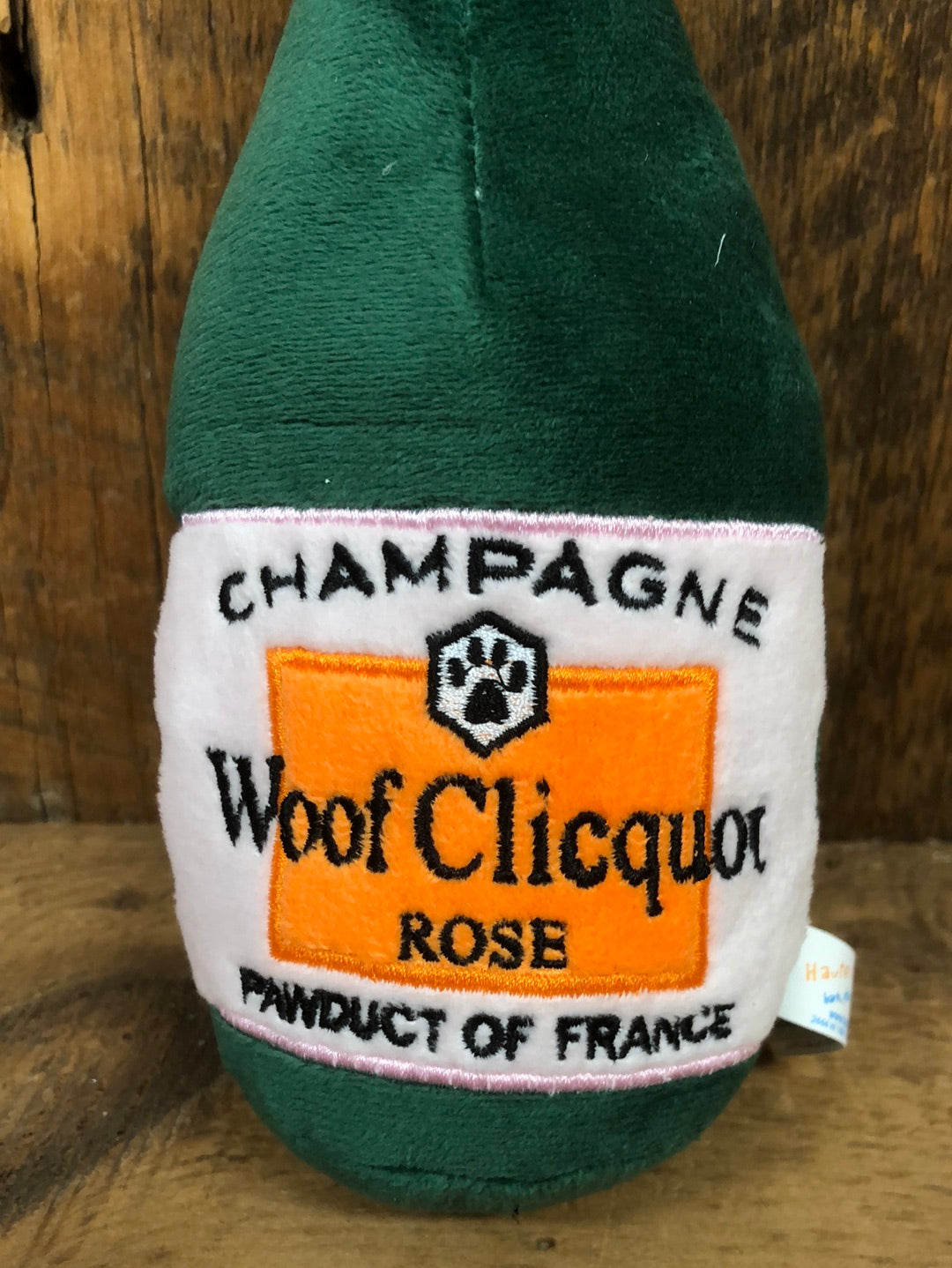 Dog Toy Woof Clicquot Rose Champagne Small