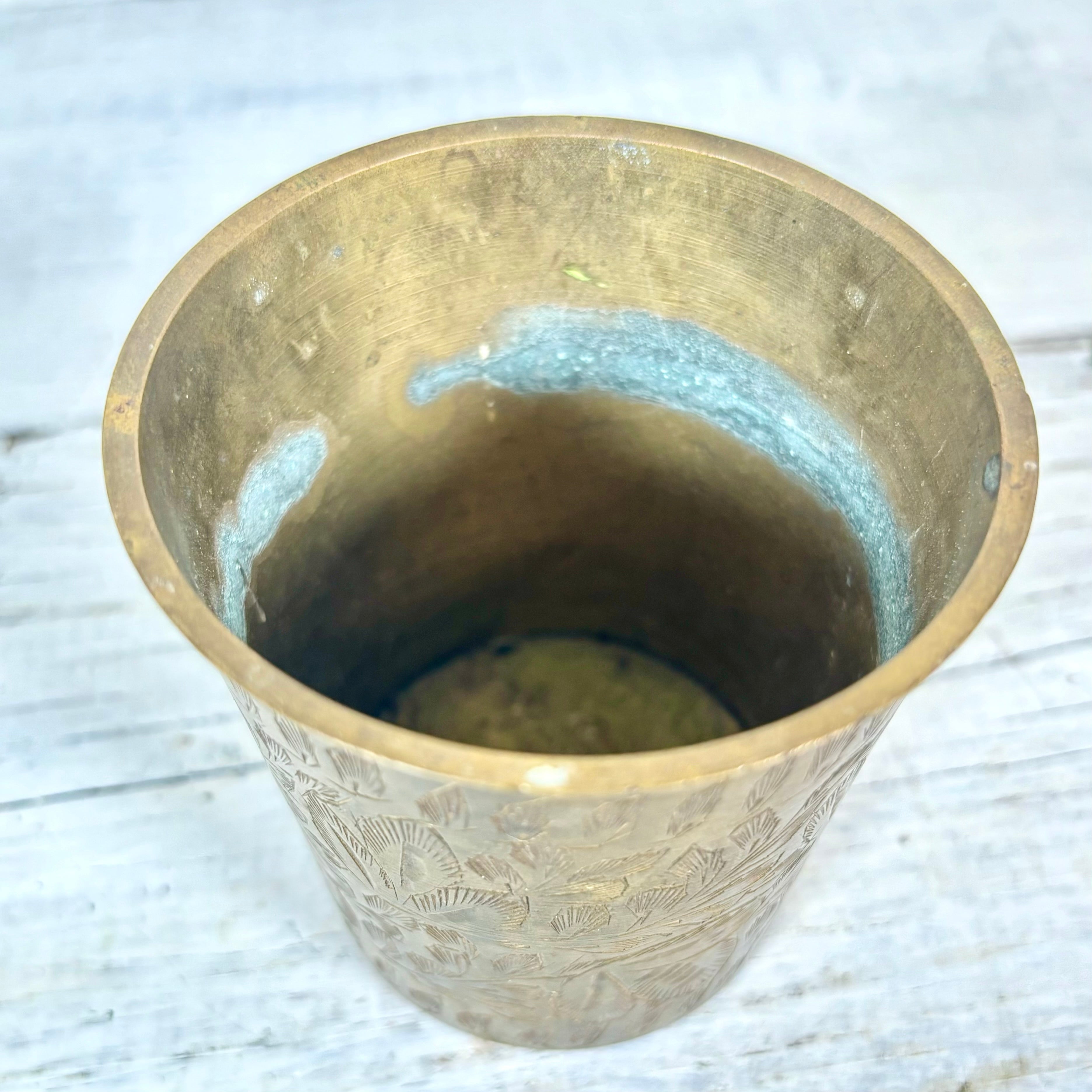Embossed Brass Cup