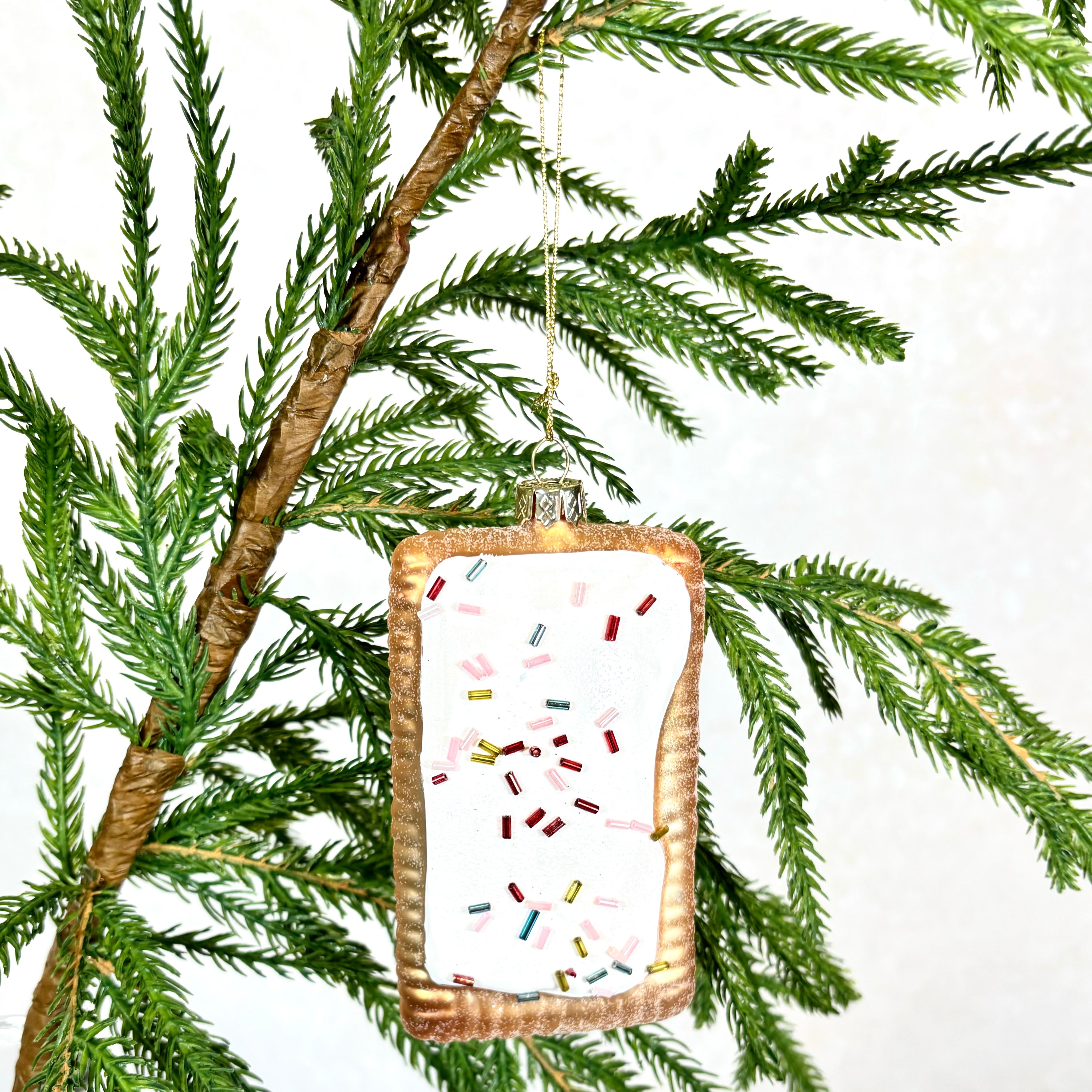 Pop Tart Glass and Glitter Ornament