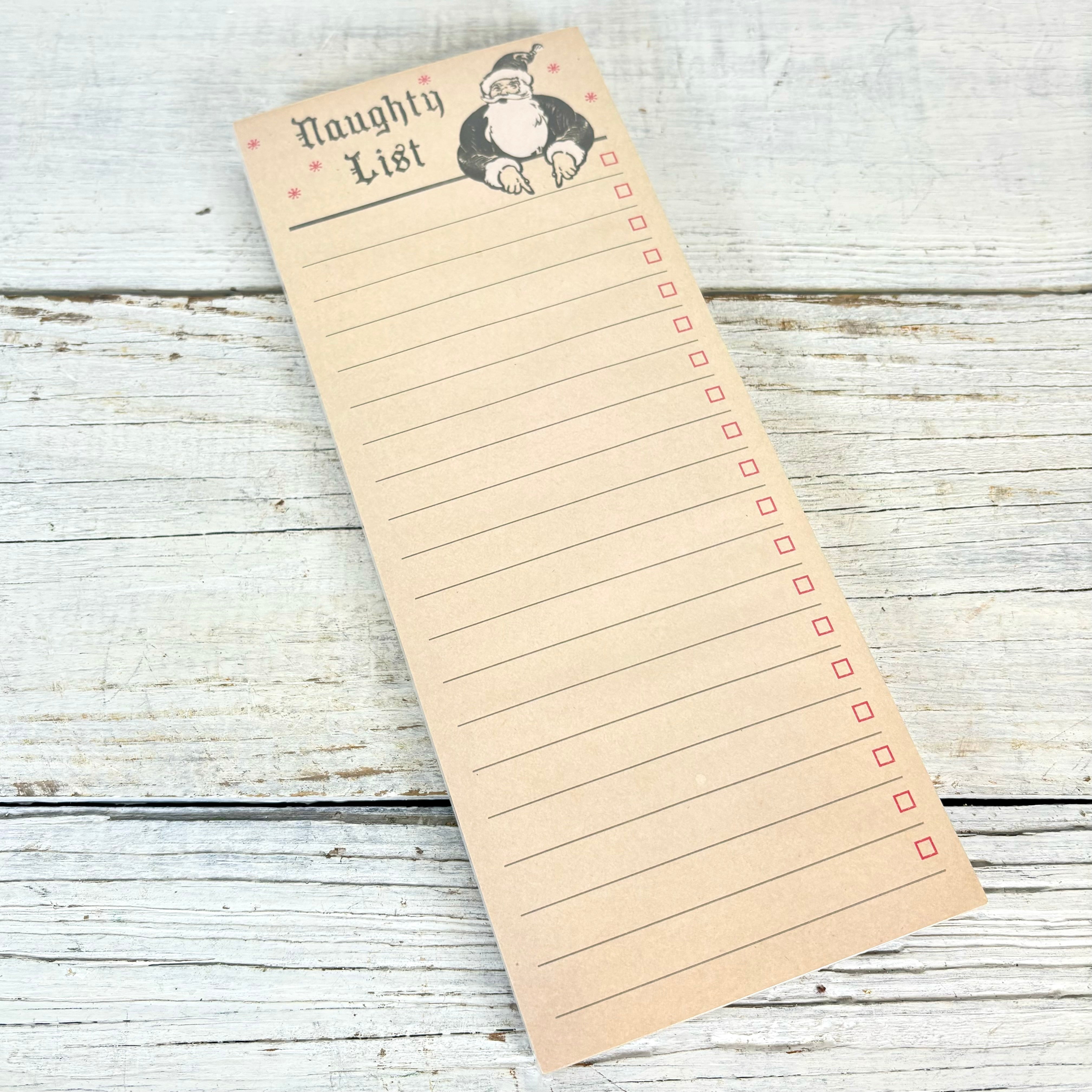 Naughty List Skinny Notepad