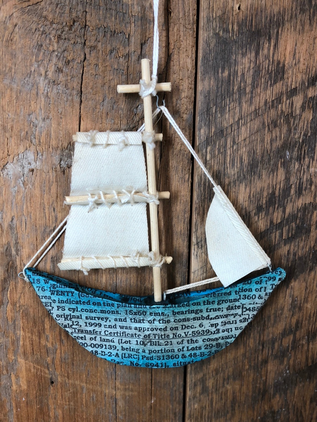Paper Ship Ornament