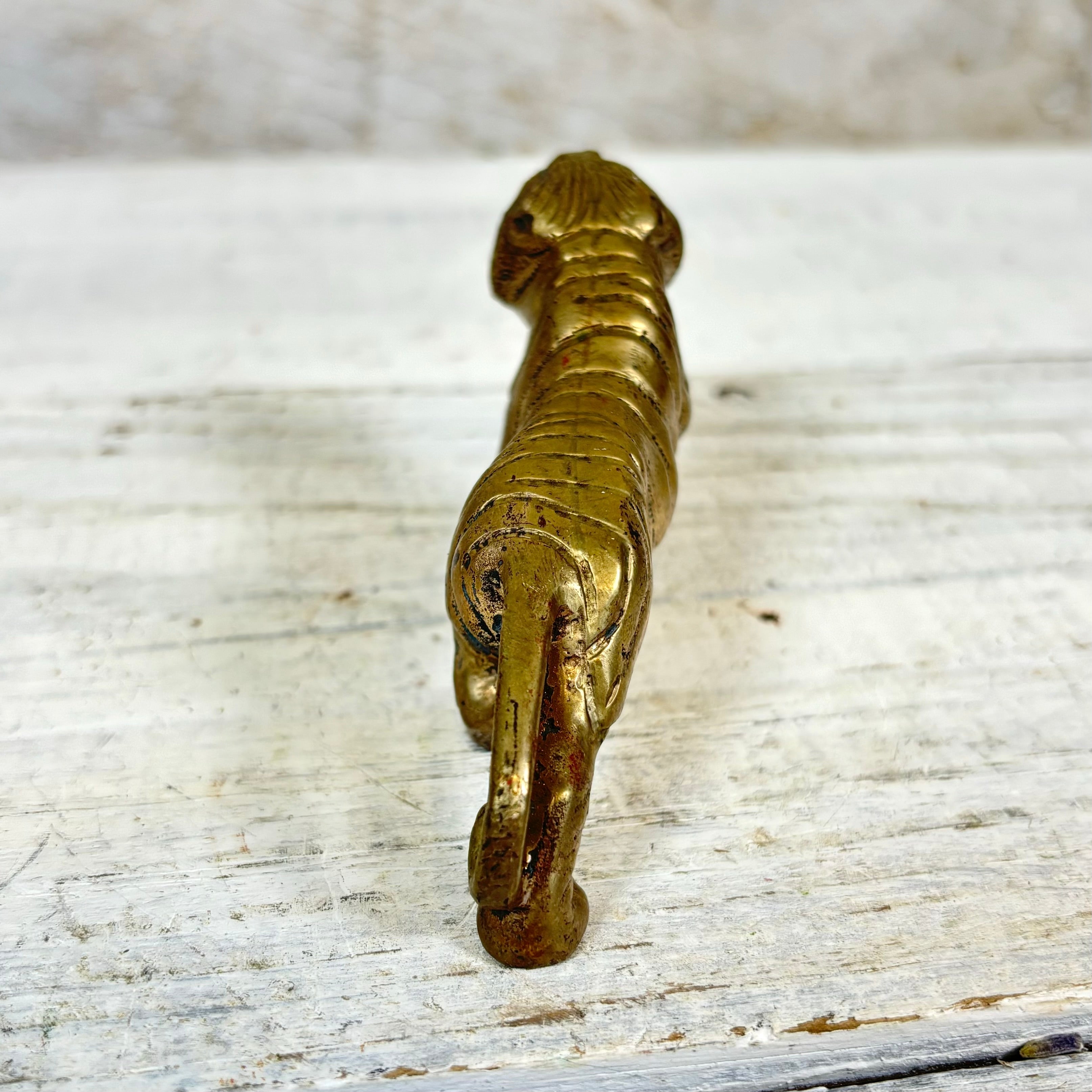 Small Vintage Brass Tiger