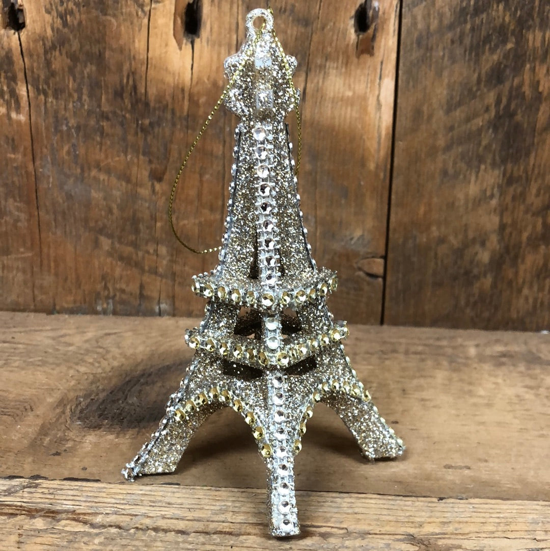 Glitter Gold Eiffel Tower Ornament