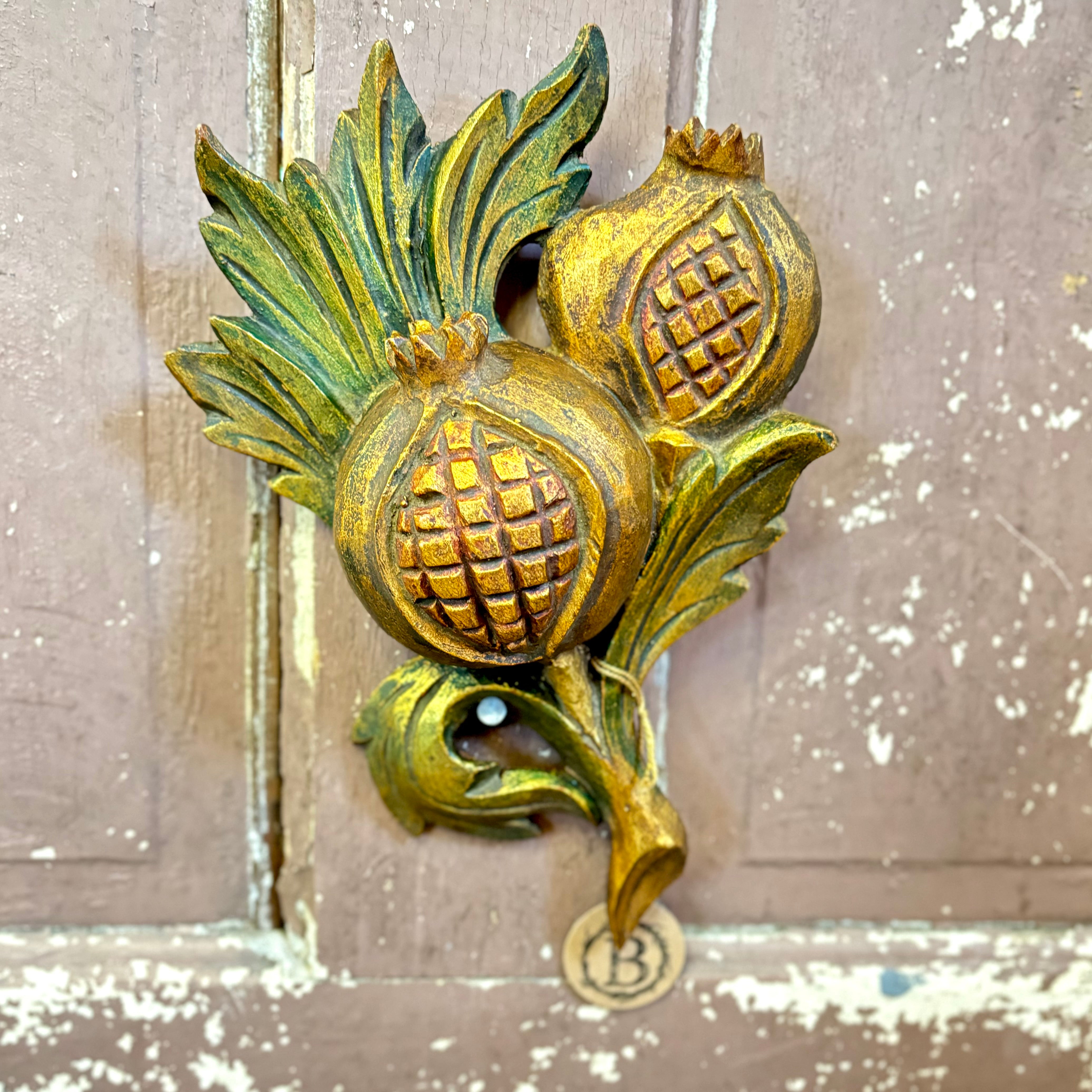 Carved Wooden Pomegranate