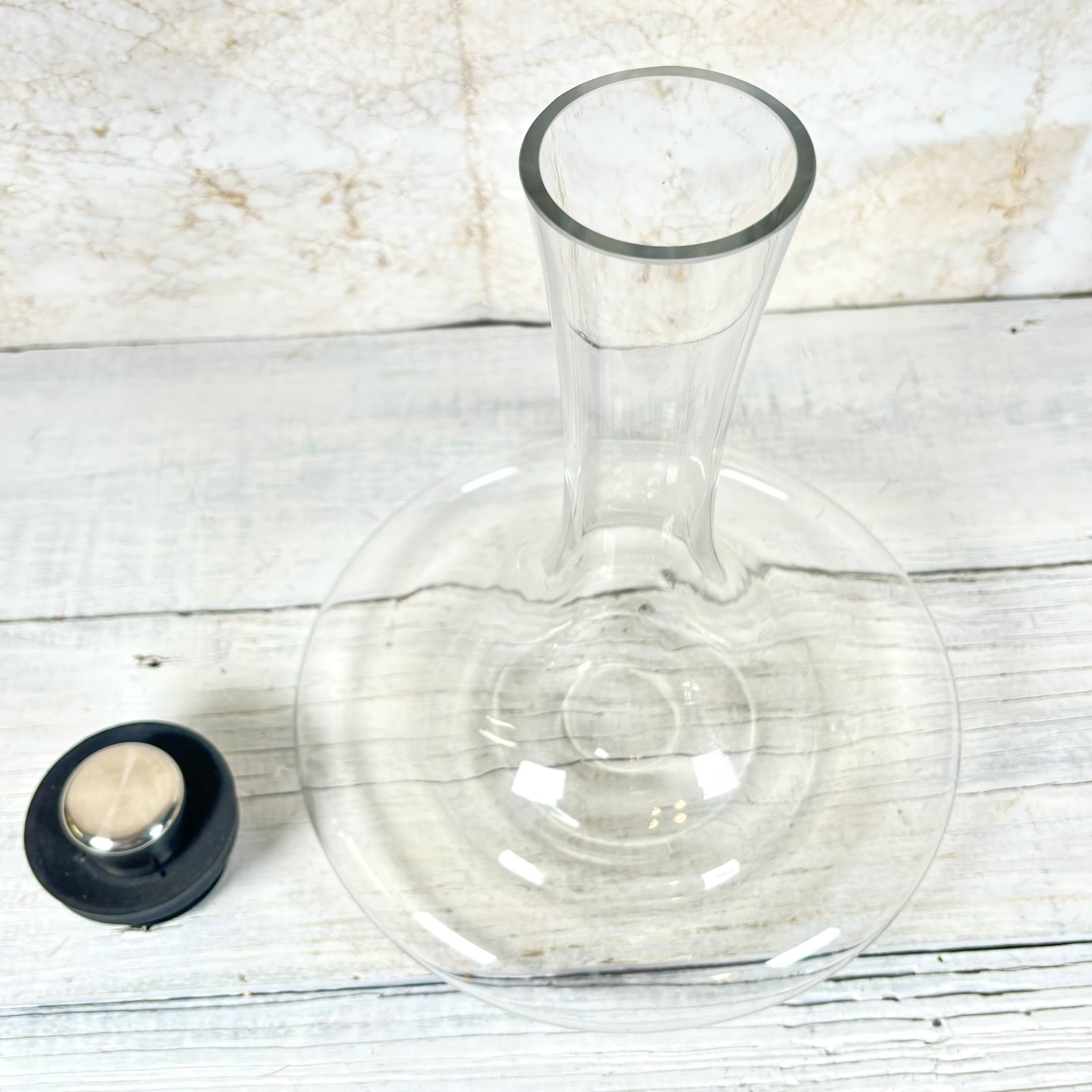 Mid Century Modern Glass Decanter with Stopper