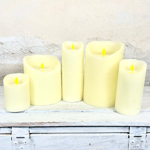 Flameless Flickering Candle with Timer Ivory Slim