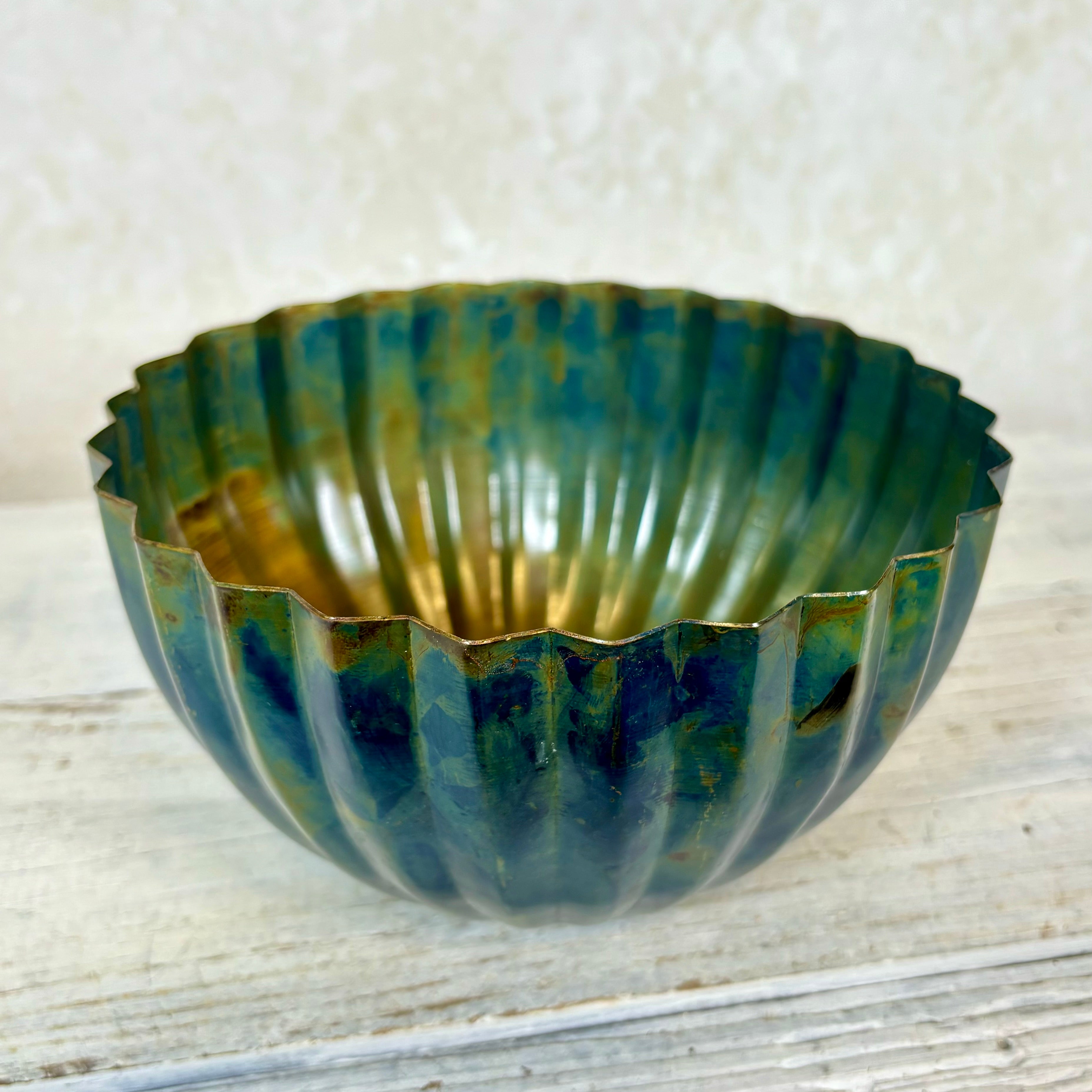 Monarch Blue Green Metal Bowl