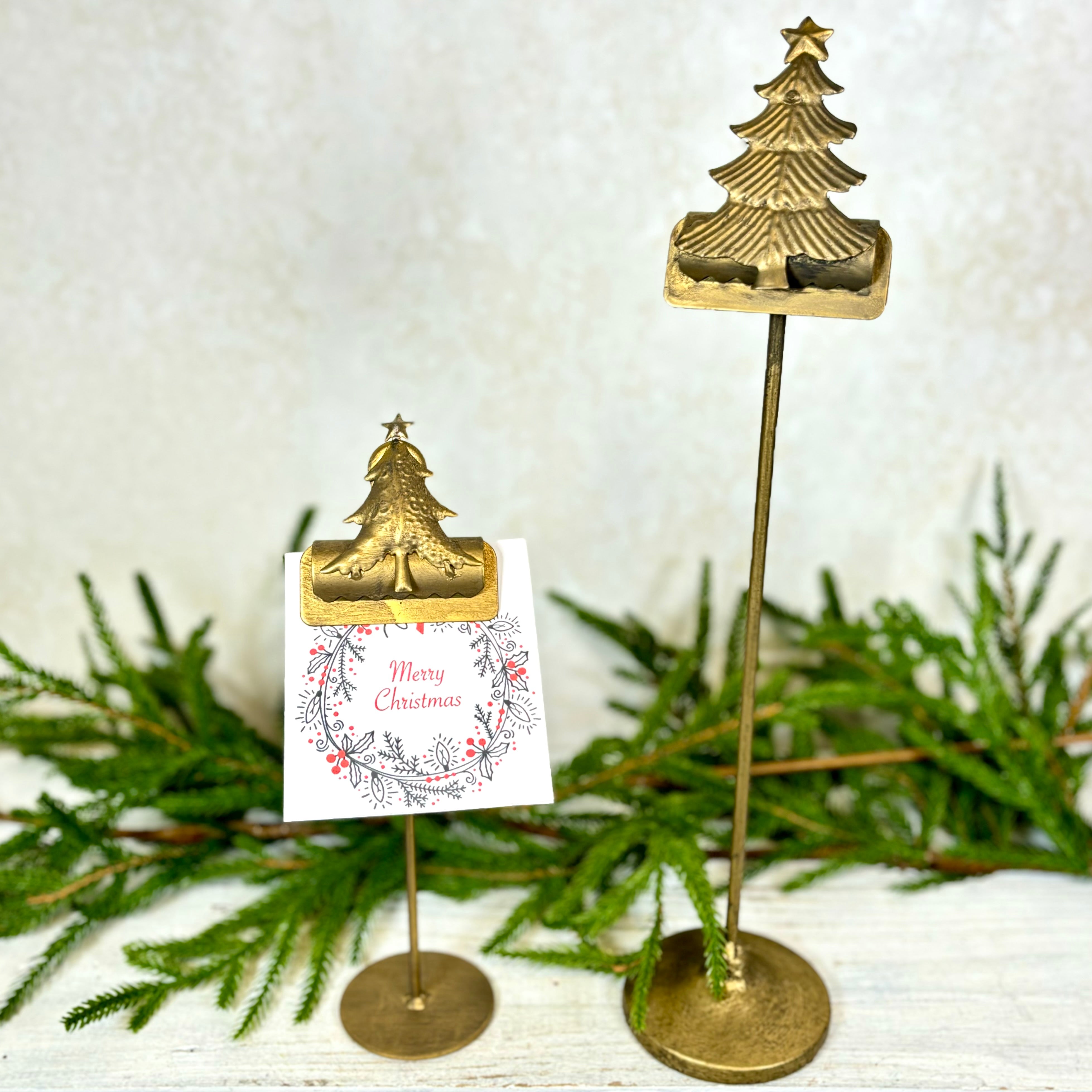 Large Metal Christmas Tree Card Clip on Stand