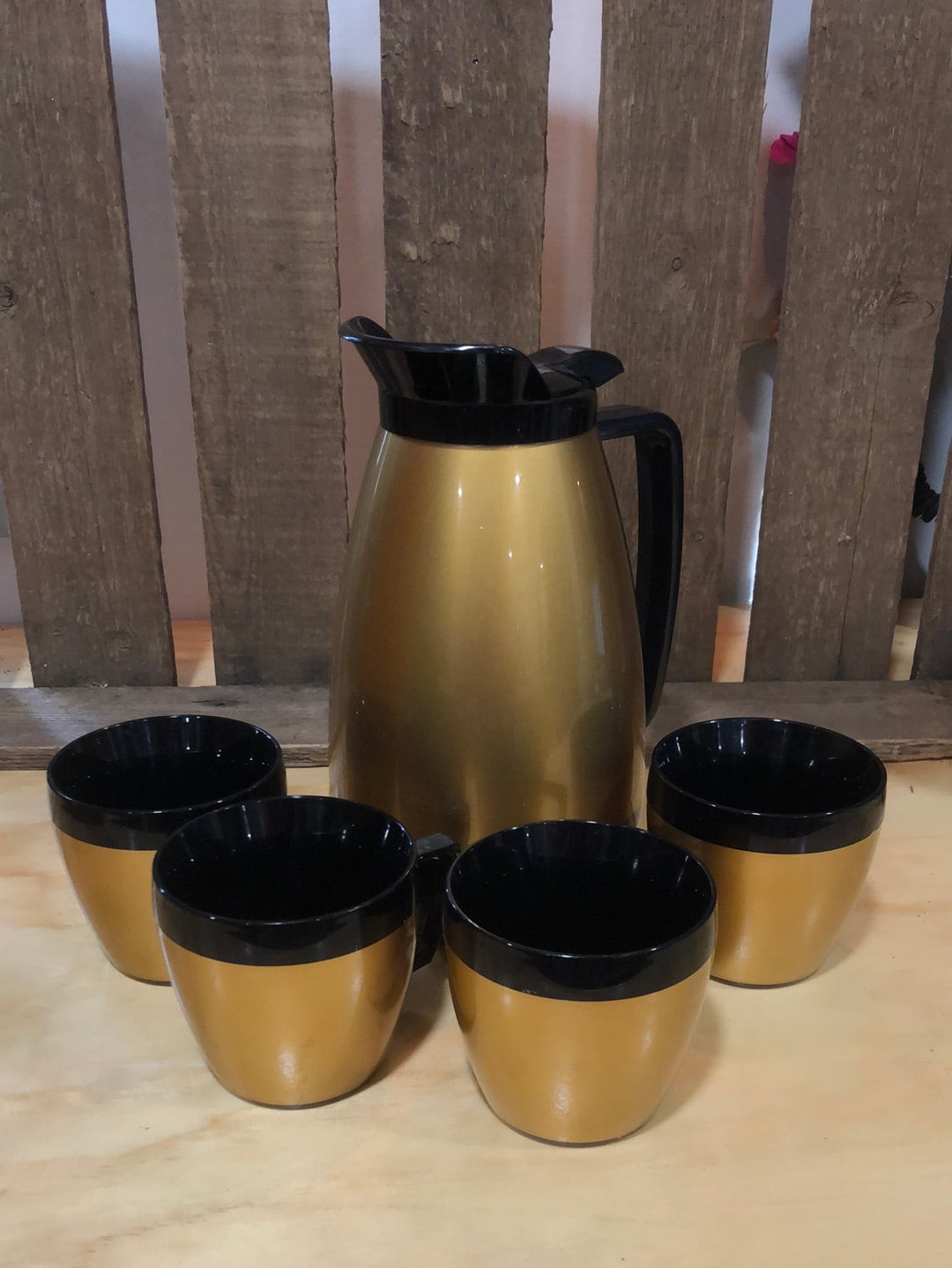 Mid Century Modern Thermo Serve Coffee Caddy Six Piece Set