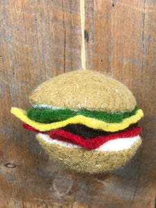 Felt Wool Handmade Cheeseburger Ornament