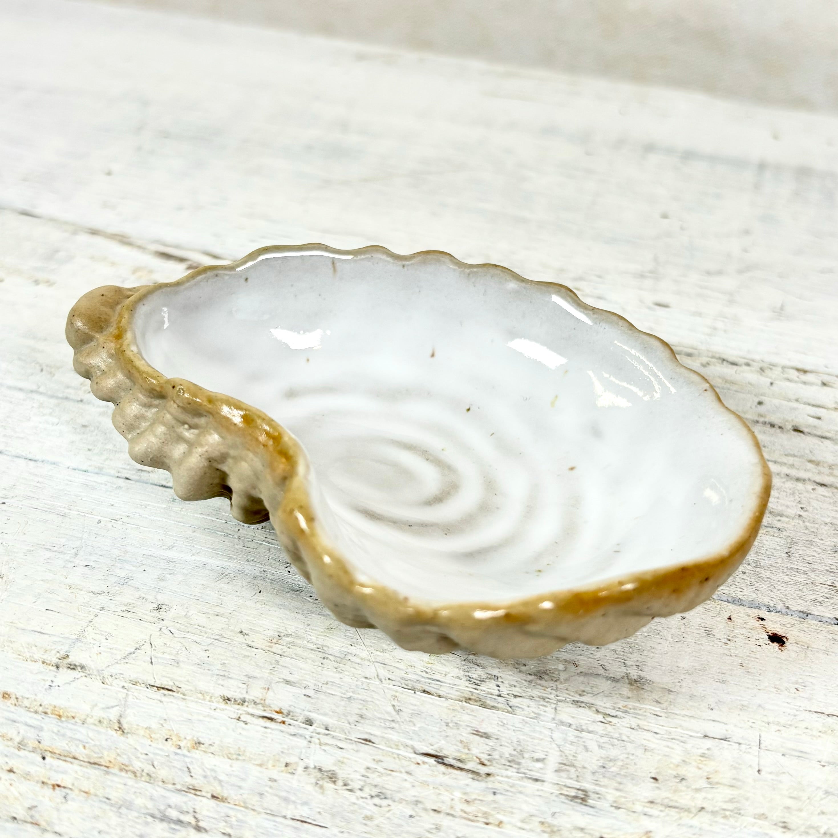 Stoneware White Shell Ostreidae Dish