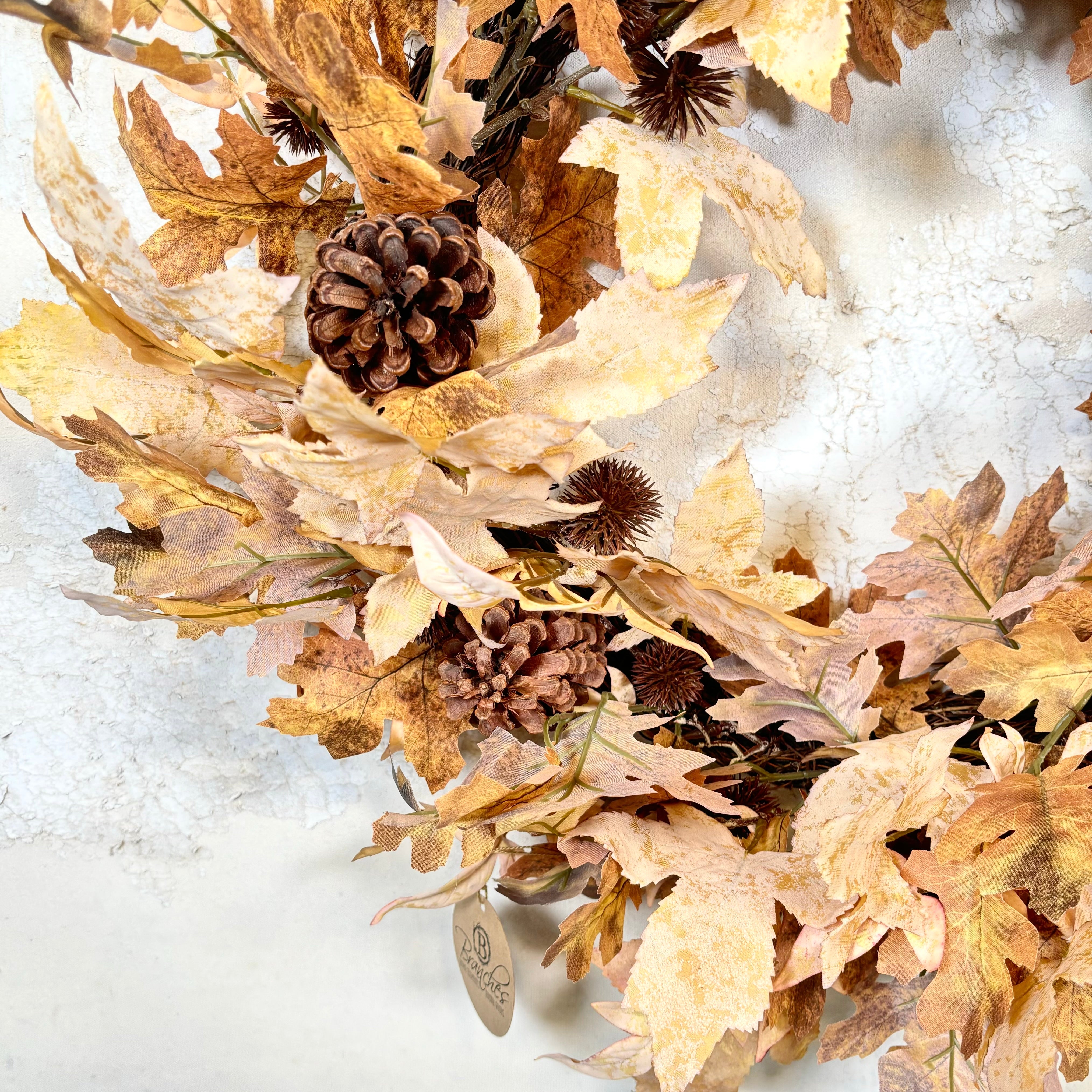 Autumn Maple Leaf with Pinecone Wreath