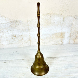 Mid Century Modern Brass Bamboo Handle Dinner Bell
