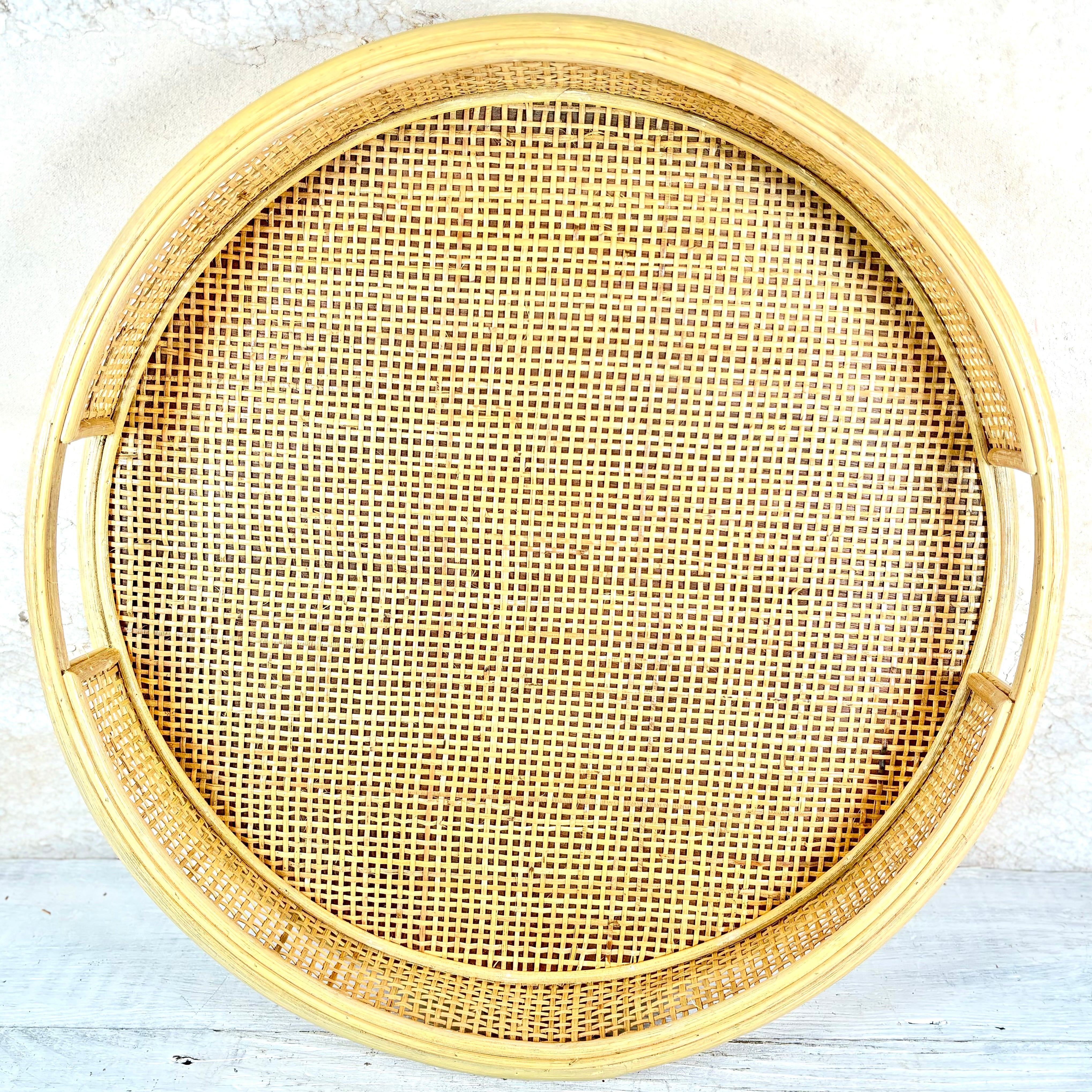 Round Springfield Woven Wood Tray