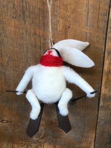 Felt Ski Racer Bunny with Goggles and Scarf