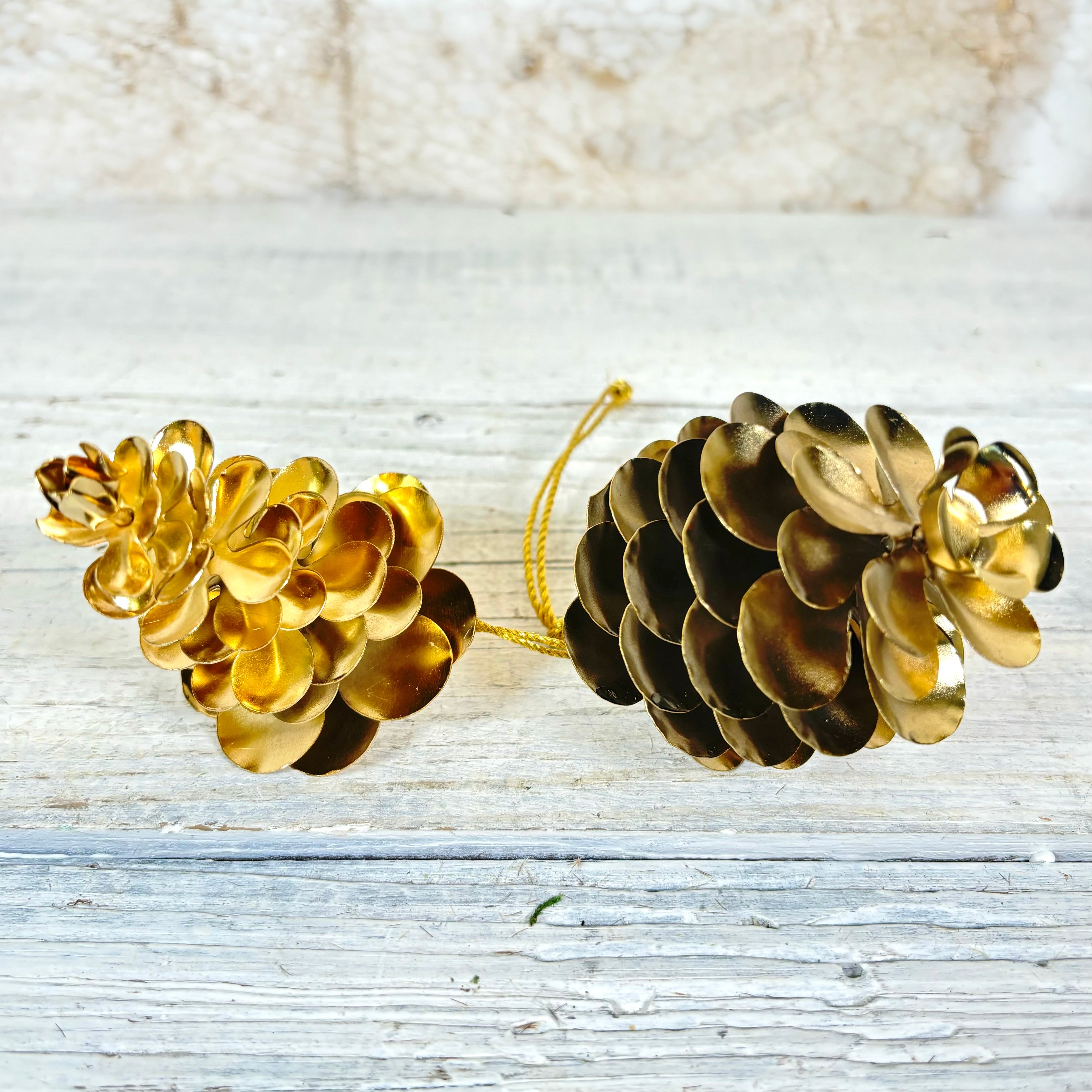 Slim Pine Cone Gold Iron Ornament