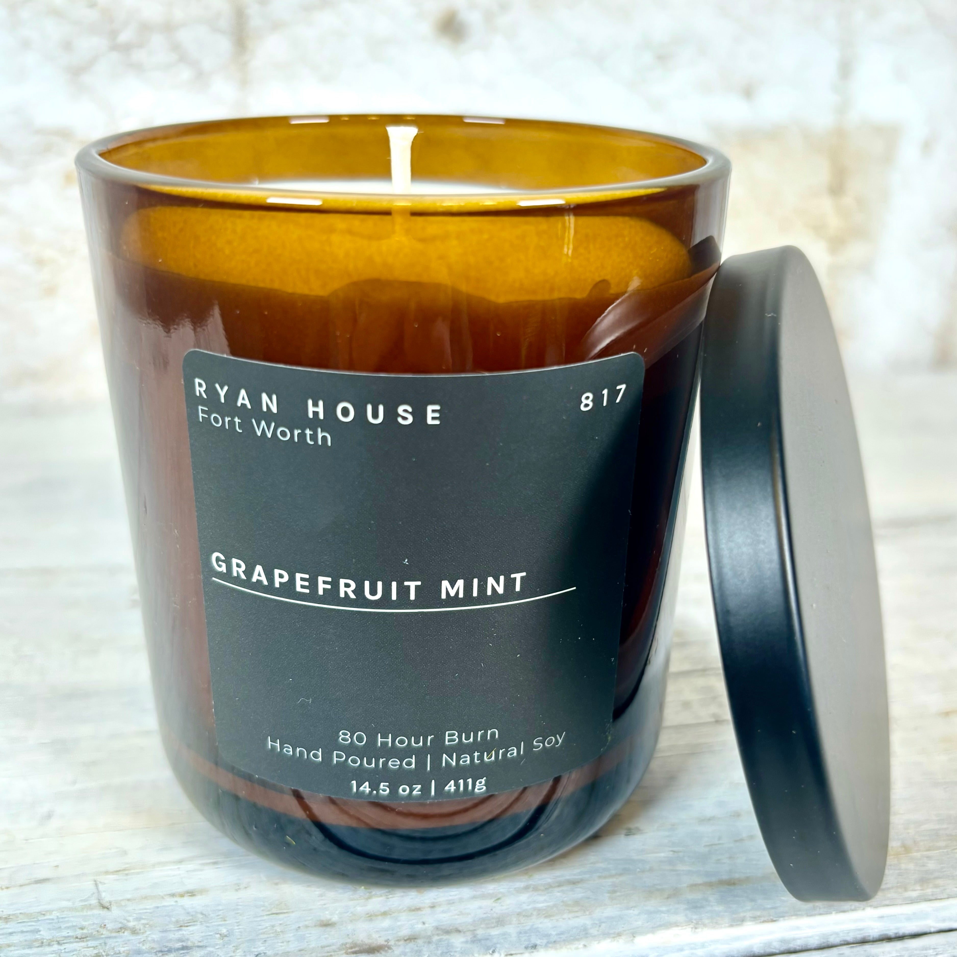 Hand Poured Grapefruit Mint Candle
