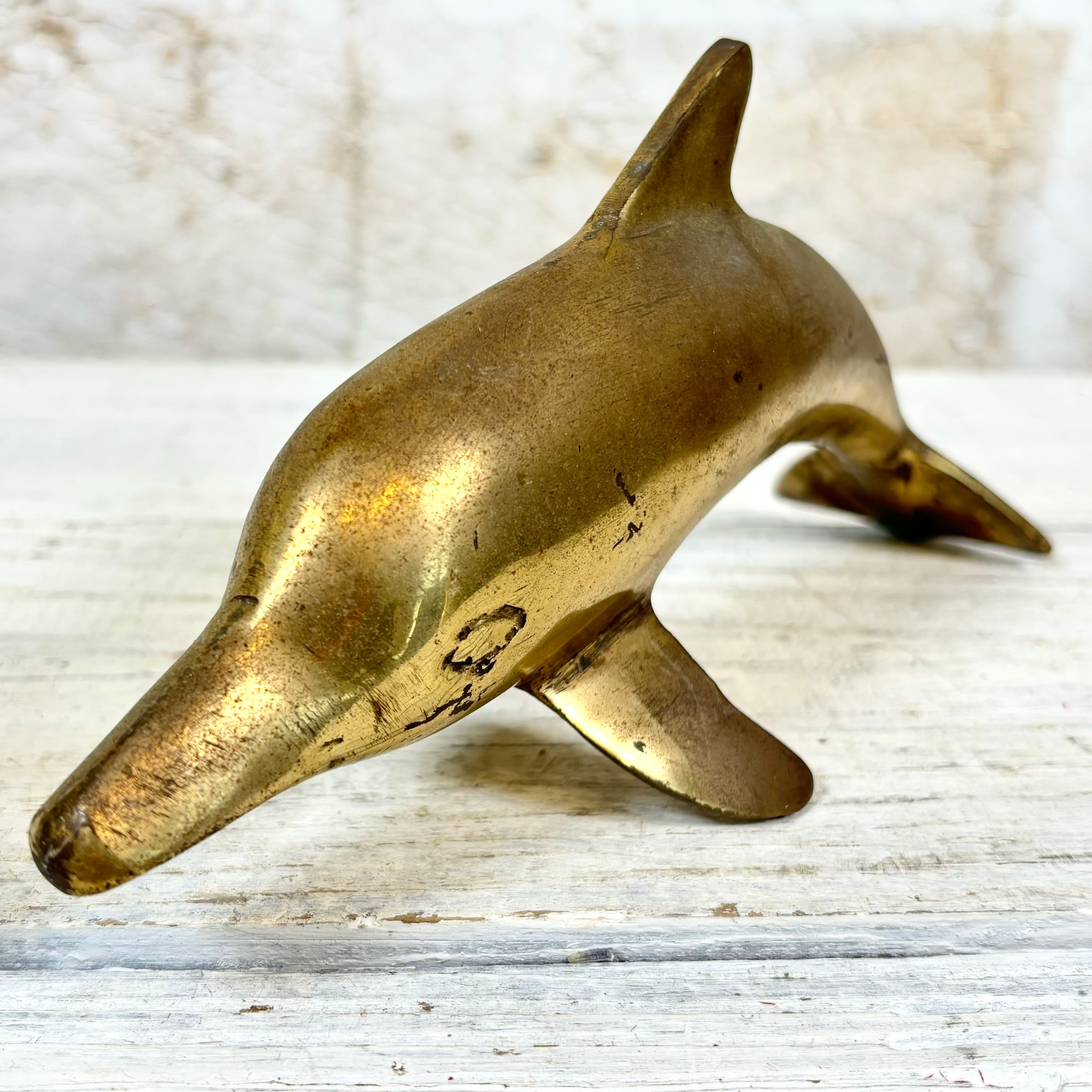 Mid Century Modern Solid Brass Dolphin