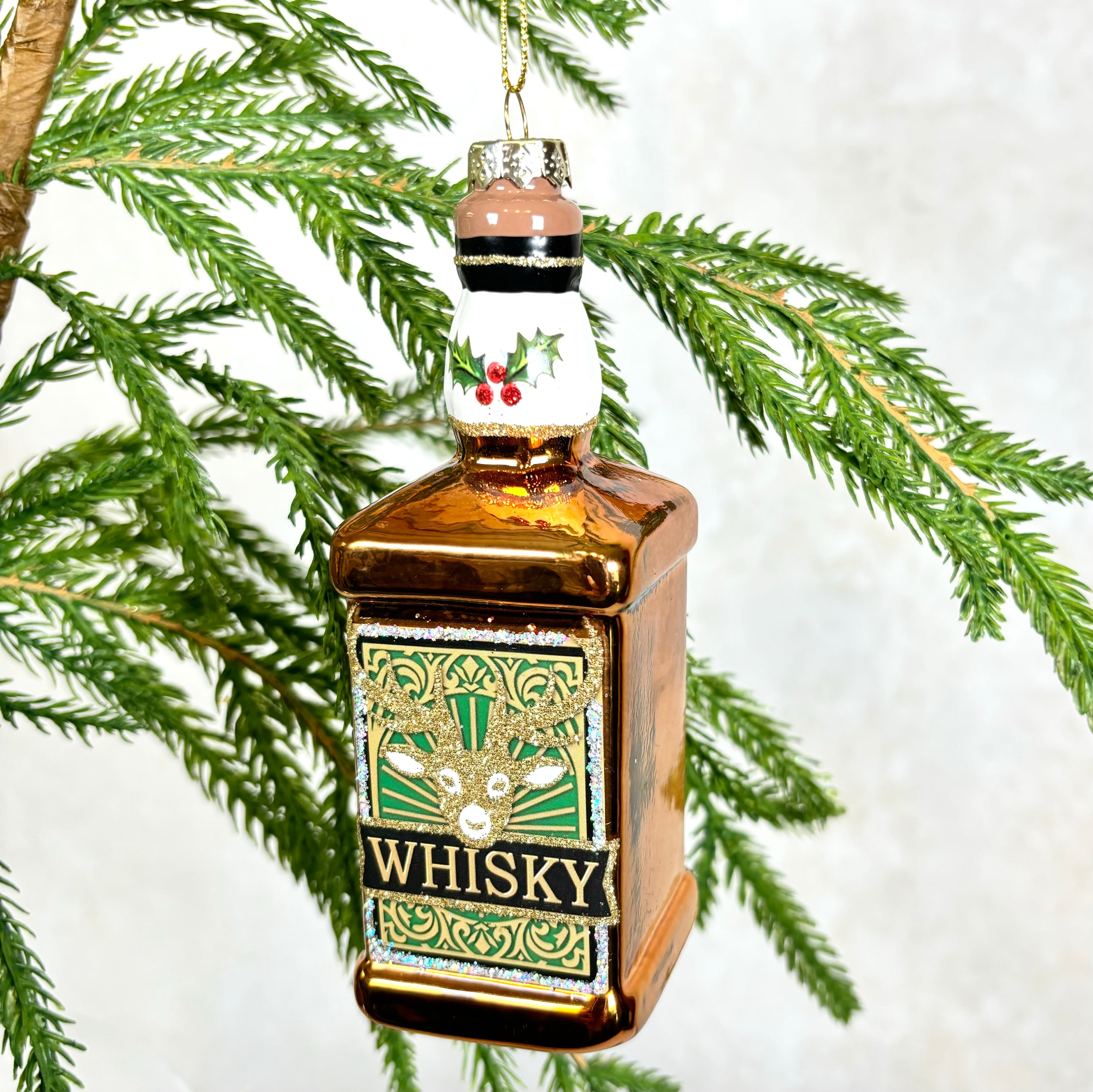 Glass Whiskey Bottle Ornament