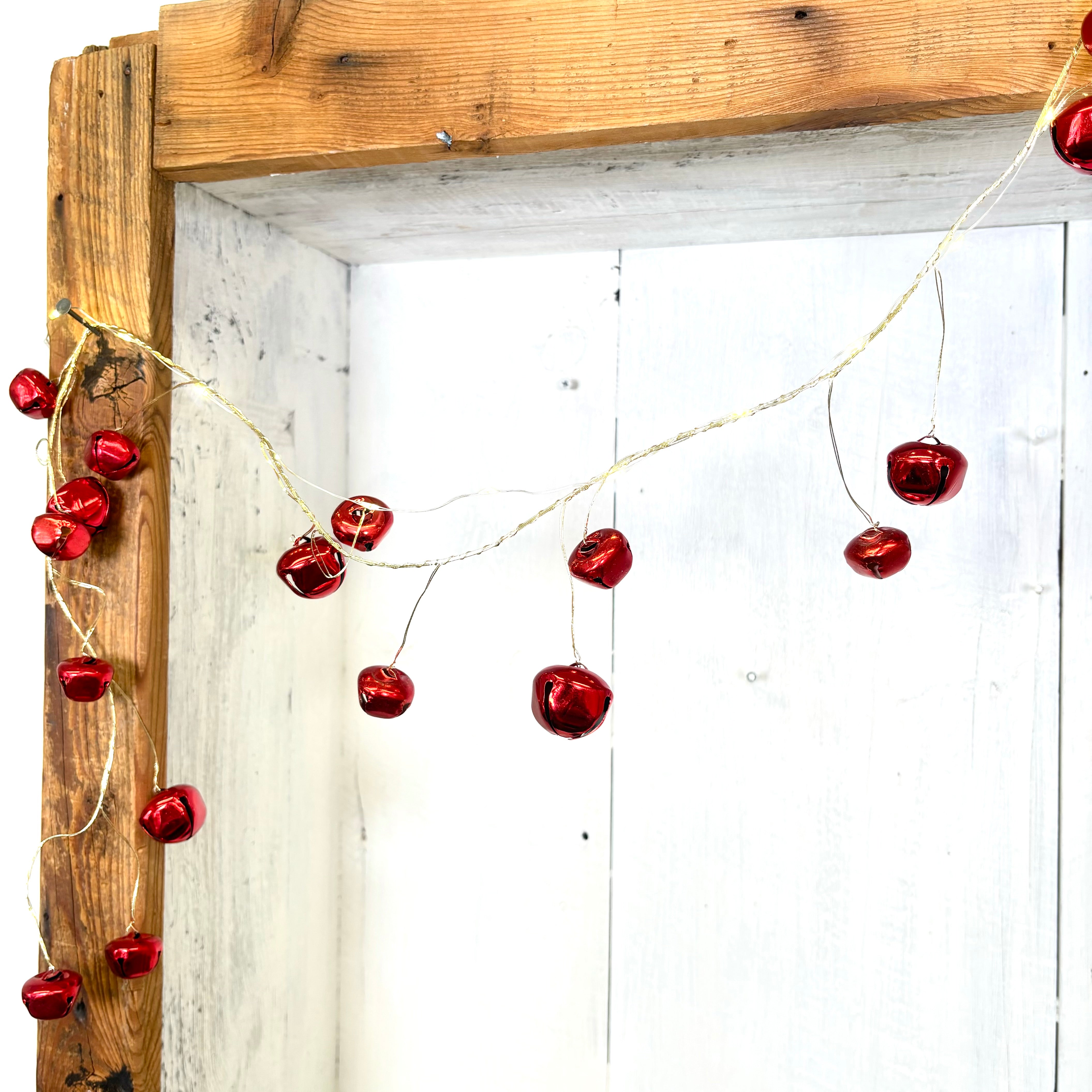 LED Sleigh Red Jingle Bell Garland