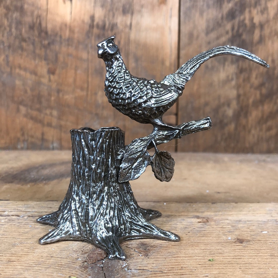 Pheasant Metal Toothpick Holder