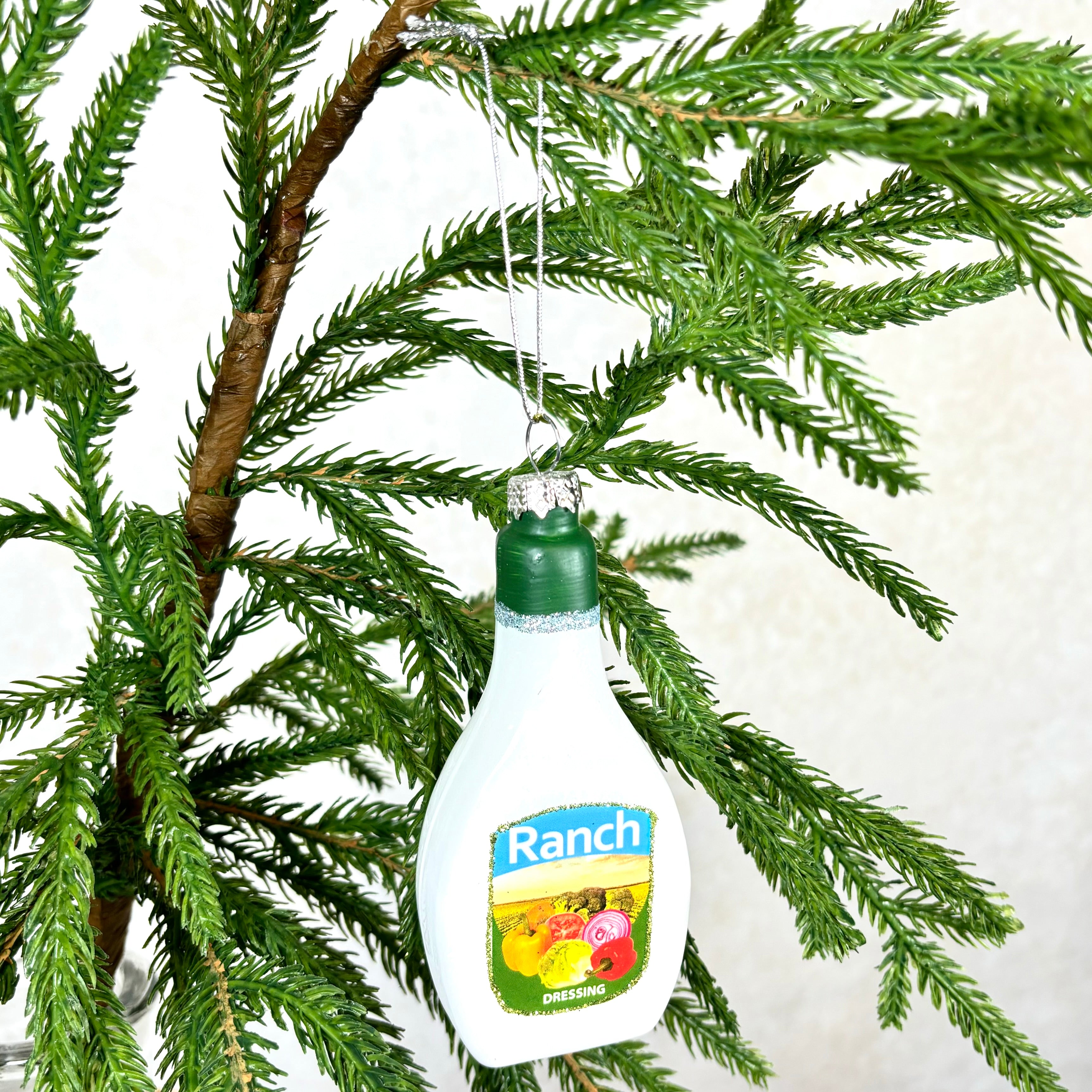 Ranch Salad Dressing Glass Ornament