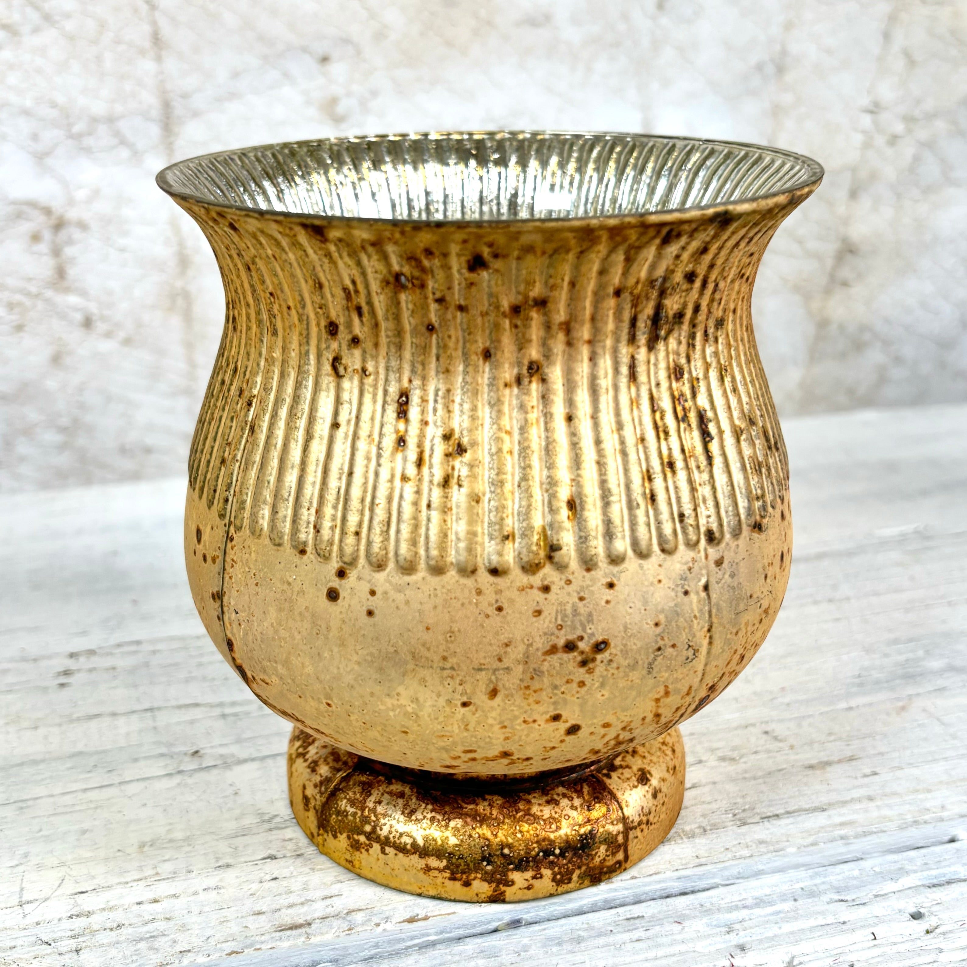 Footed Glass Bowl Gold