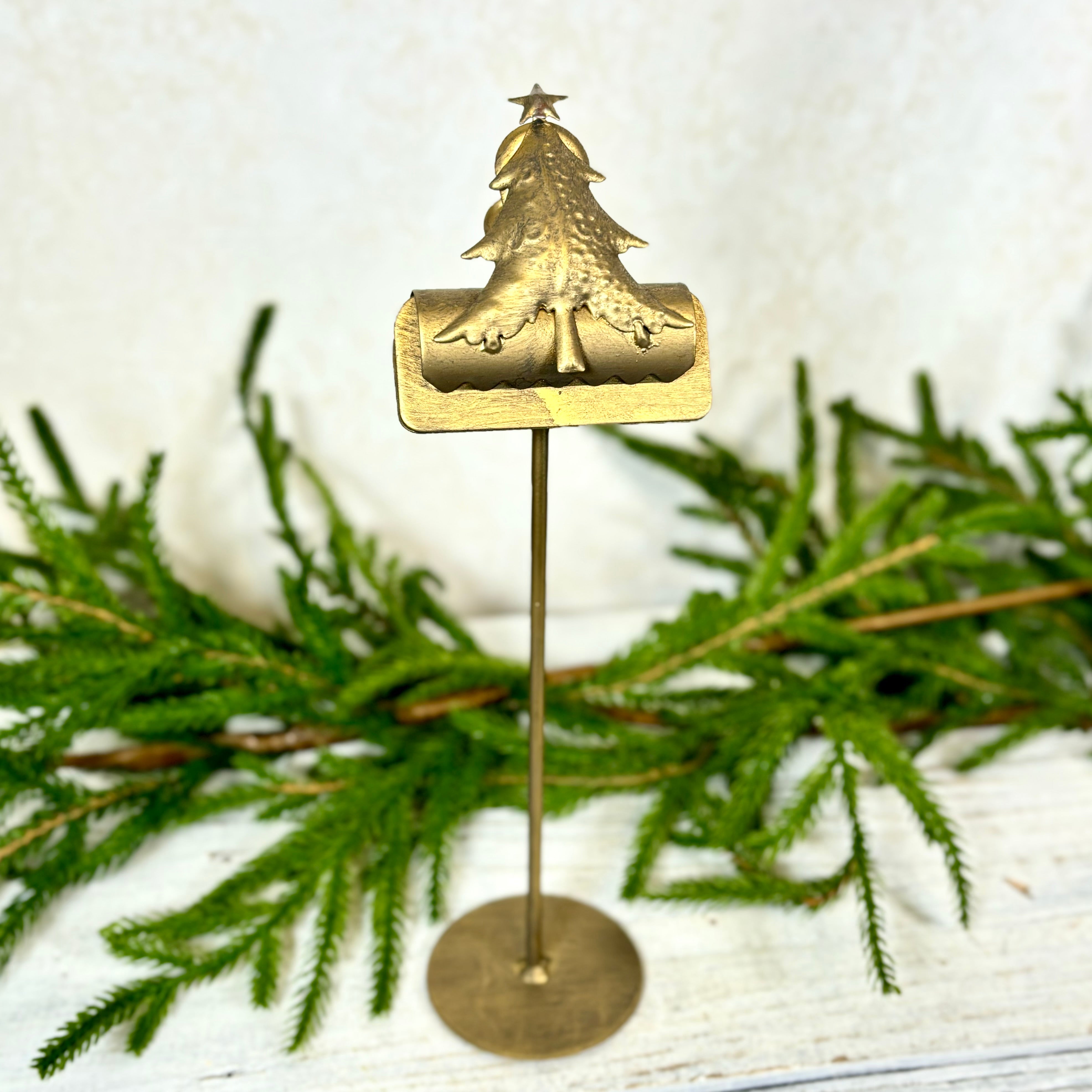 Small Metal Christmas Tree Card Clip on Stand