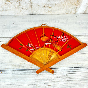 Vintage Painted Red Fan