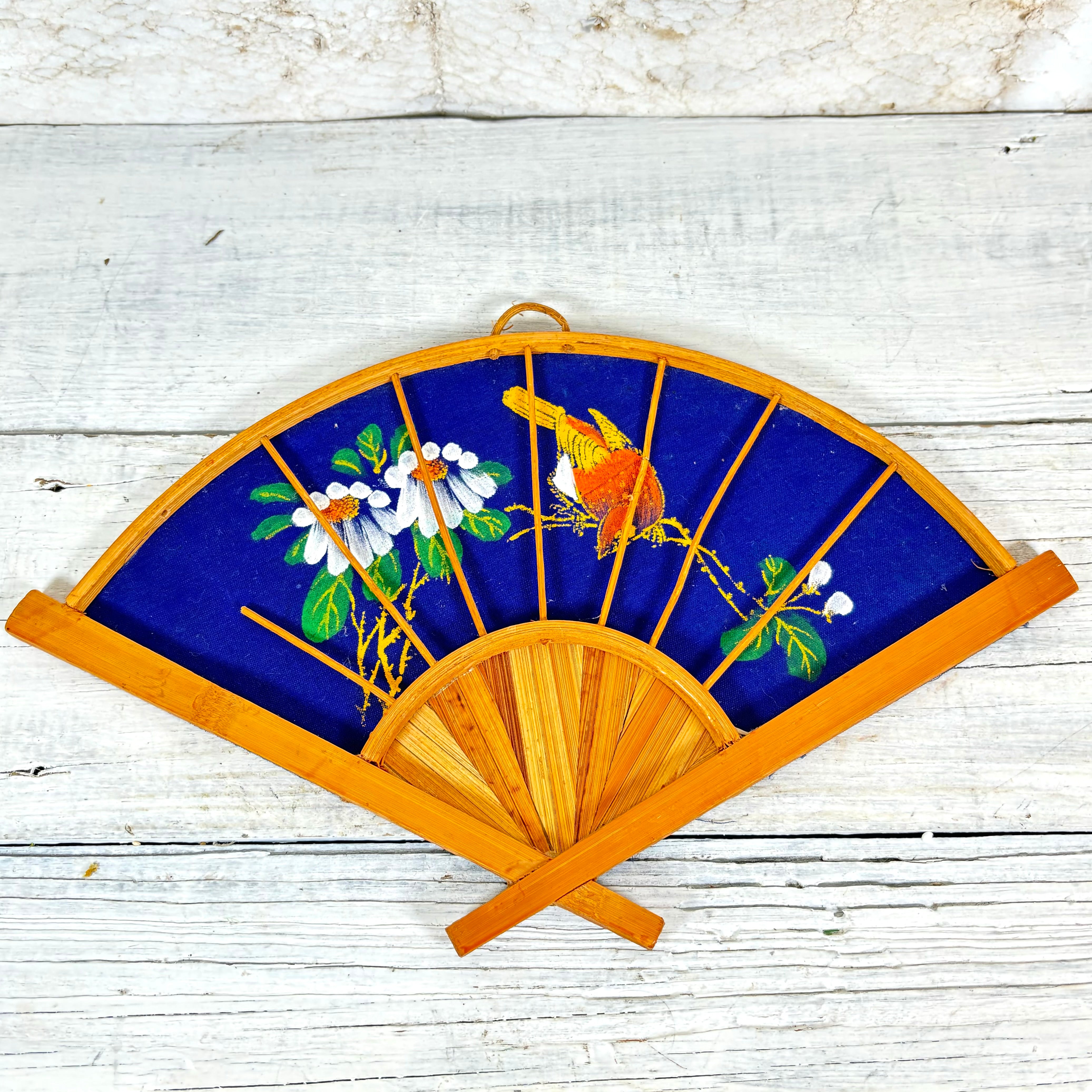 Vintage Painted Royal Blue Fan