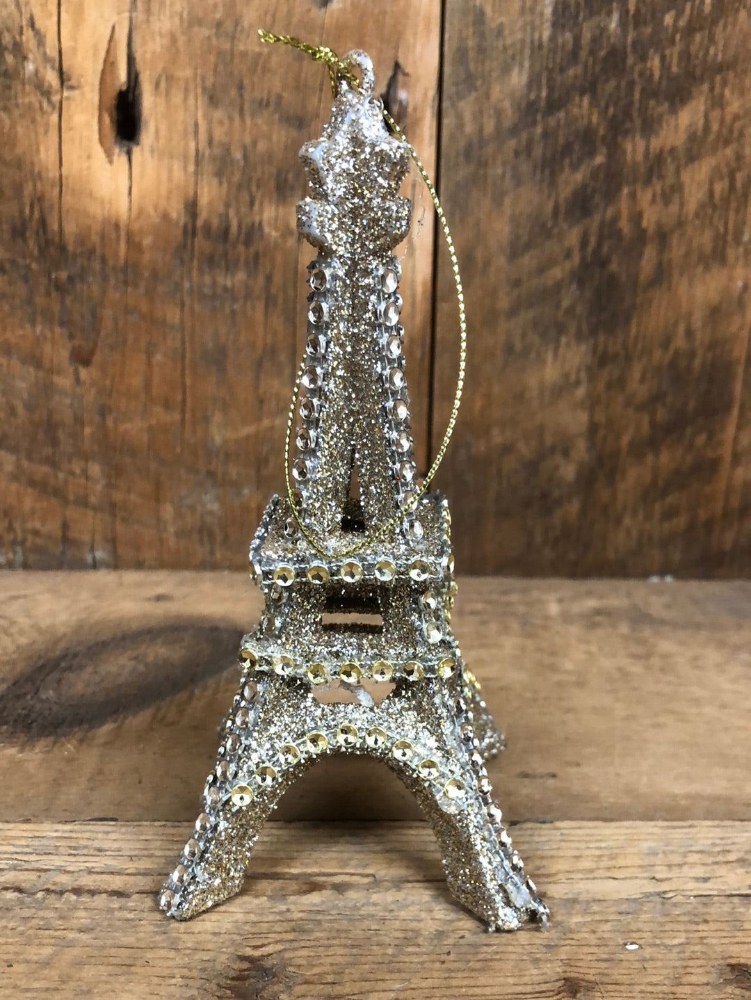Glitter Gold Eiffel Tower Ornament